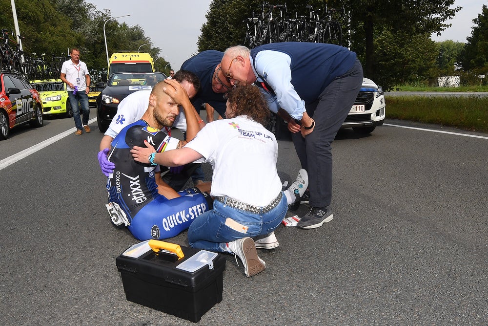 Tom Boonen "felt groggy" after a crash Thursday at the Eneco Tour. Photo: Tim De Waele | <a href="http://www.tdwsport.com" target="_blank">TDWsport.com</a>