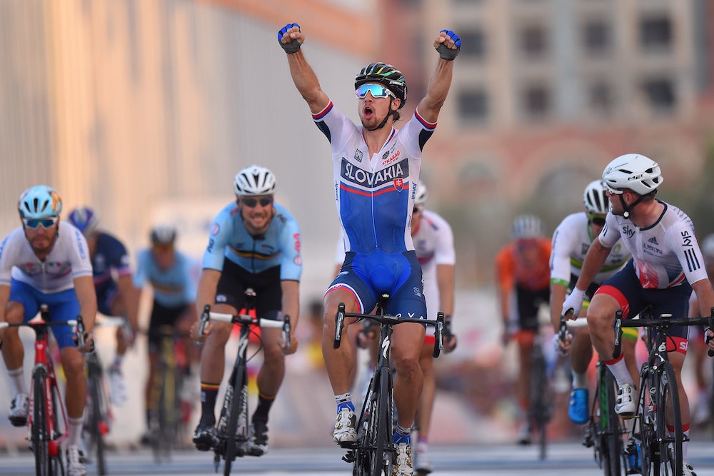 Peter Sagan triumphed in the hectic sprint that closed out the 2016 world championship road race in Doha. Photo: Tim De Waele | <a href="http://www.tdwsport.com" target="_blank">TDWsport.com</a>