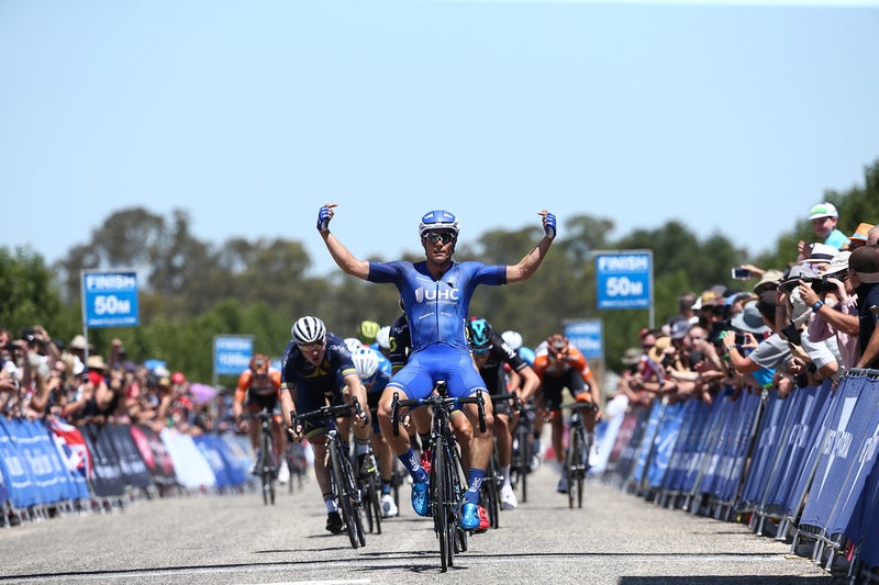 McCabe won a sprint to claim stage 3 of the Sun Tour. Photo: Con Chronis