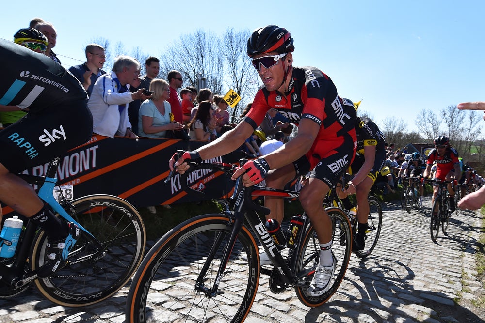 After a string of close finishes, Greg Van Avermaet crashed out of the Tour of Flanders last year. Photo: Tim De Waele | <a href="http://www.tdwsport.com" target="_blank">TDWsport.com</a>