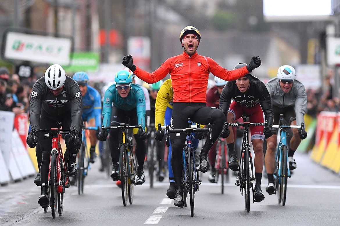 Colbrelli held off John Degenkolb and race leader Arnaud Demare for the stage 2 victory. Photo: Tim De Waele | <a href="http://www.tdwsport.com" target="_blank">TDWsport.com</a>
