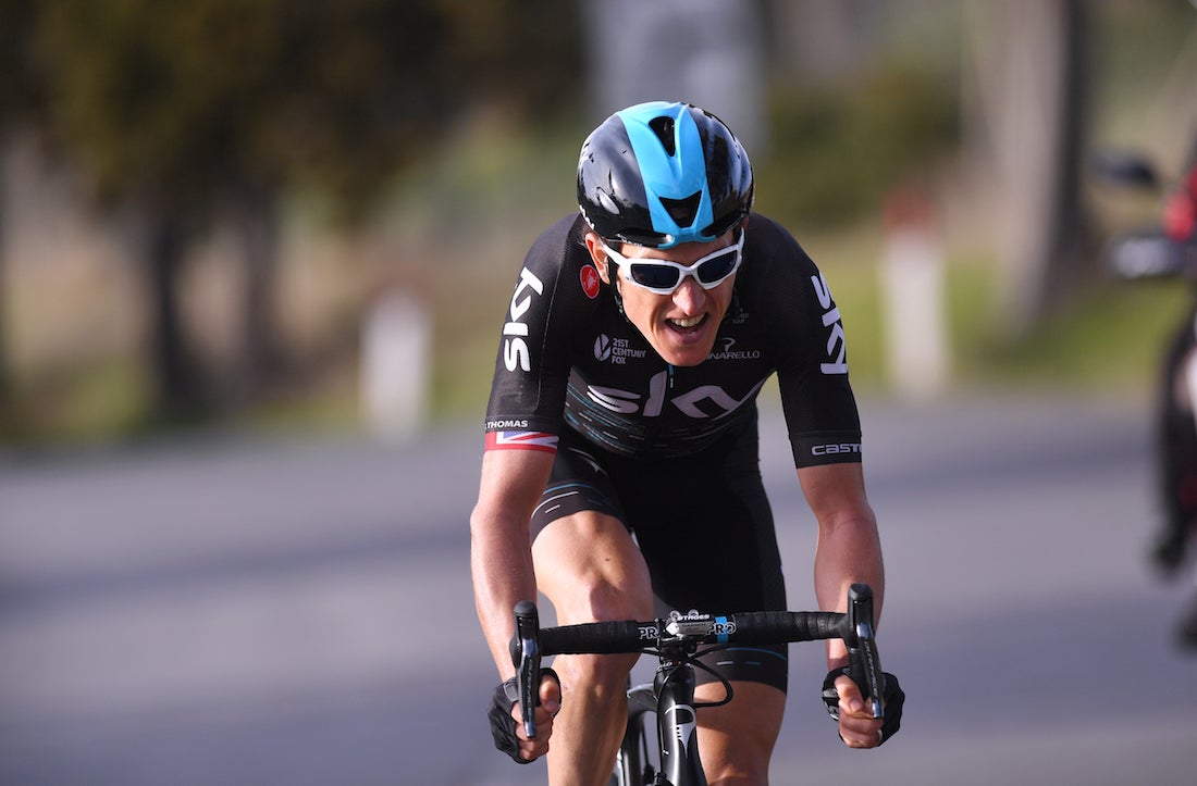 Geraint Thomas won stage 2 of Tirreno-Adriatico with a solo attack. Photo: Tim De Waele | <a href="http://www.tdwsport.com" target="_blank">TDWsport.com</a>