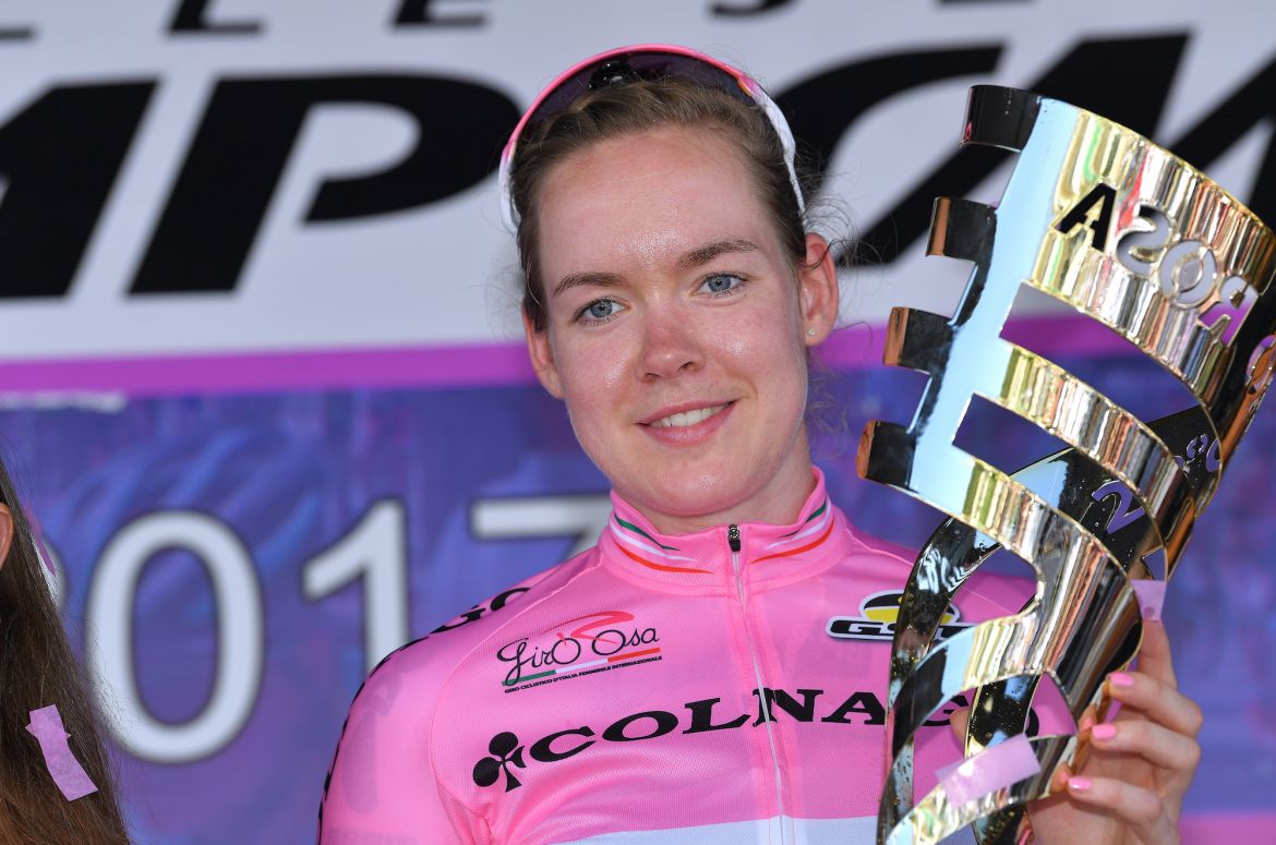 Olympic champion Anna van der Breggen hoisted her second overall Giro Rosa trophy after the 10th and final stage on Sunday. Photo: Tim De Waele | <a href="http://www.tdwsport.com" target="_blank">TDWsport.com</a> (File).