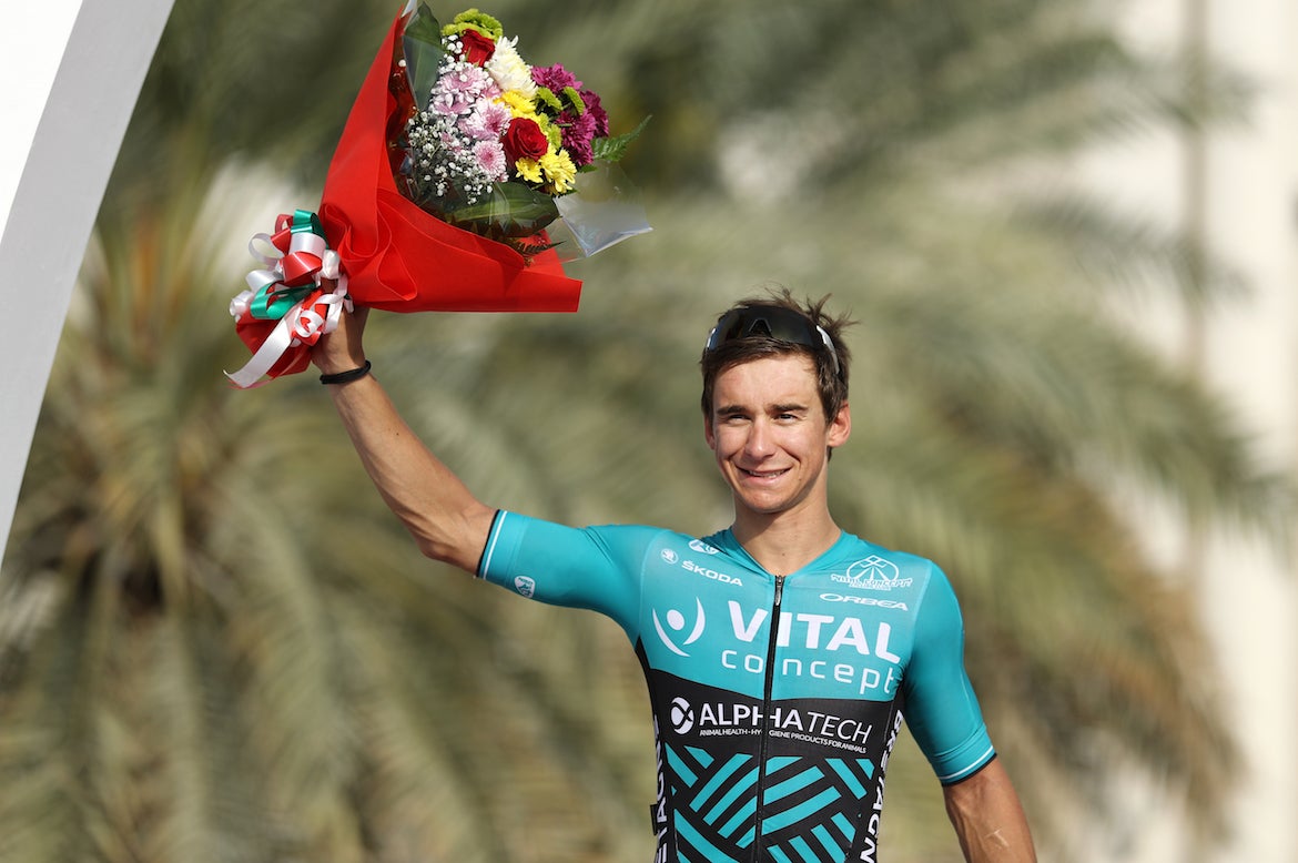 Bryan Coquard, shown here in a photo from 2018, won in a bike-throw. Photo: ©Tim De Waele | Getty Images