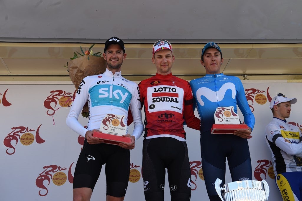 Tim Wellens (Lotto Soudal) took the overall title at the Ruta del Sol on Sunday over Wout Poels (Sky) and Marc Soler (Movistar). Photo courtesy: Vuelta Ciclista a Andalucia Ruta del Sol.