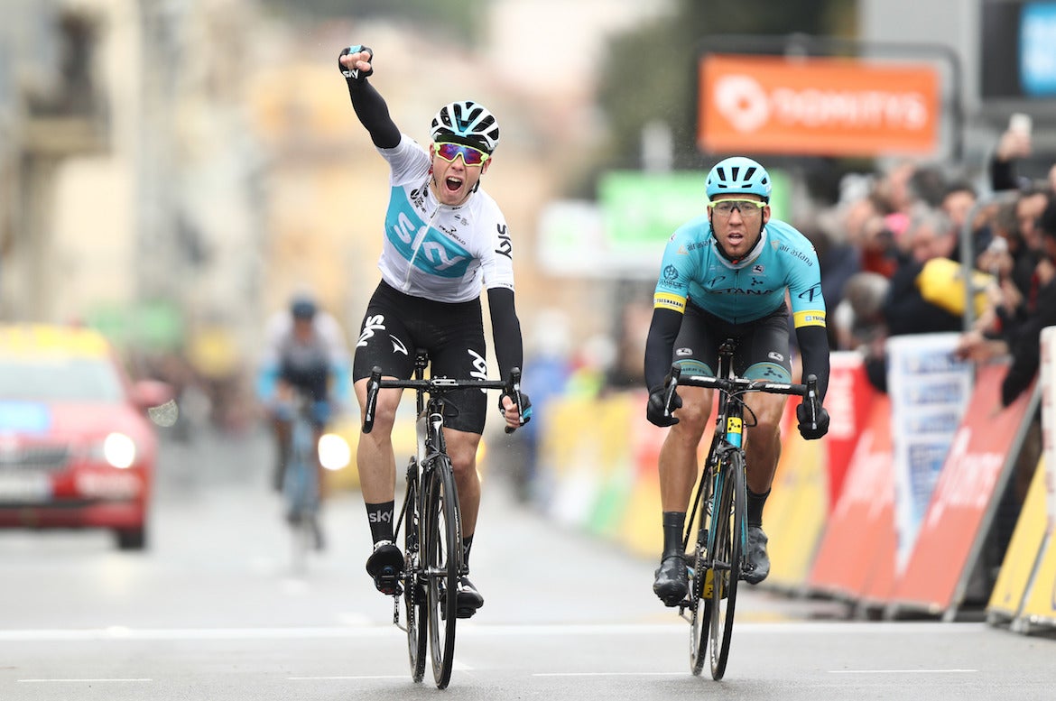 David De La Cruz (Sky) won the final stage of Paris-Nice for the second year-in-a-row. Photo: Bryn Lennon/Getty Images