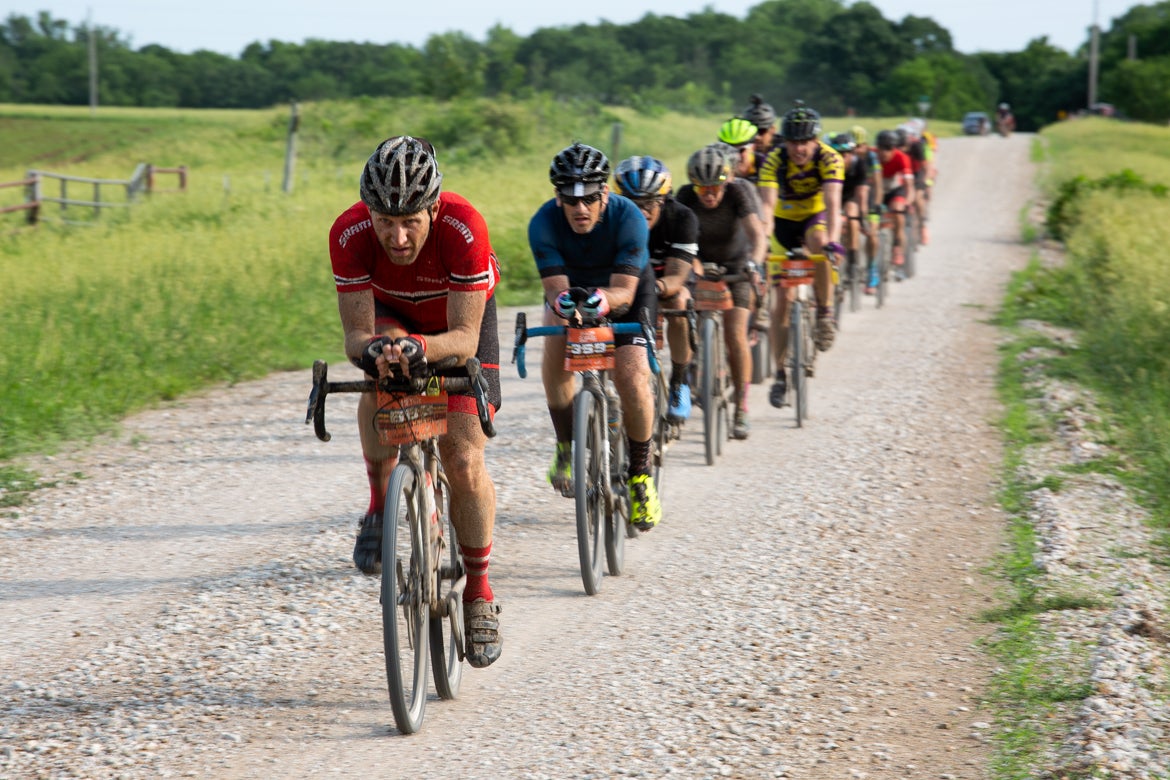 Many riders used aero bars to keep out of the wind. Photo: Brad Kaminski | VeloNews.com