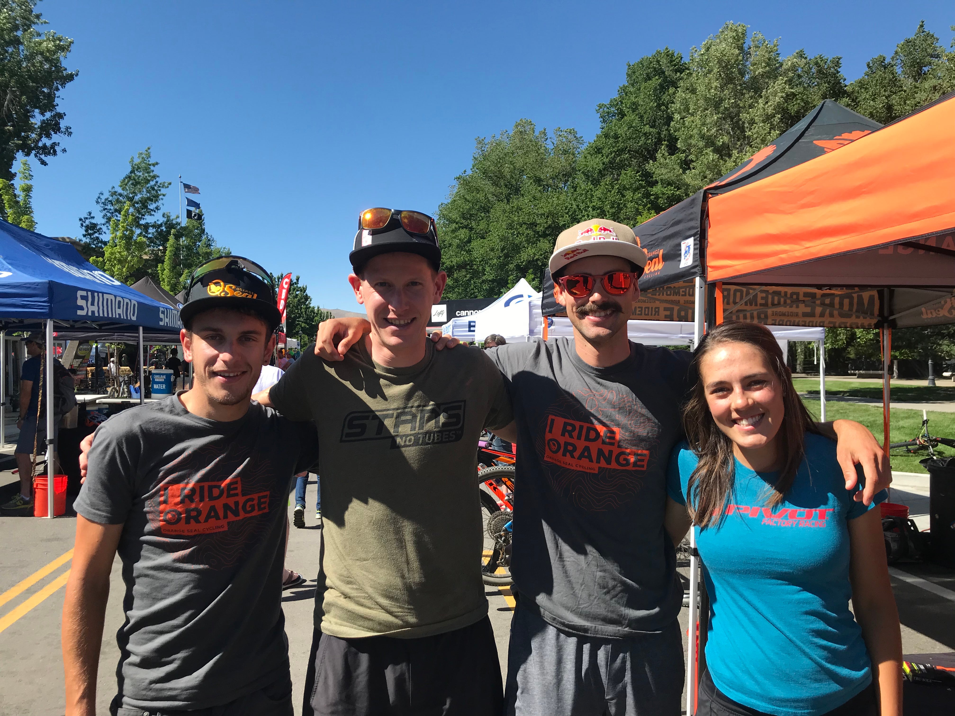 Levi Kurlander, Ben Sonntag, Payson McElveen, and Ellen Campbell at the Carson City Off-Road. Photo: Spencer Powlison | VeloNews.com