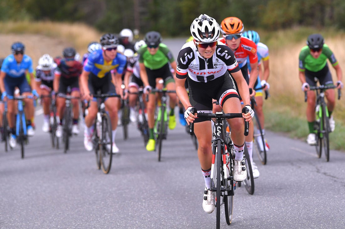 Ruth Winder on the move at the Ladies Tour of Norway. Photo: Luc Claessen/Getty Images