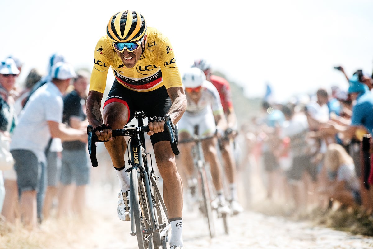 Greg Van Avermaet raced on the cobblestones at the 2018 Tour de France. Photo: Gruber Images