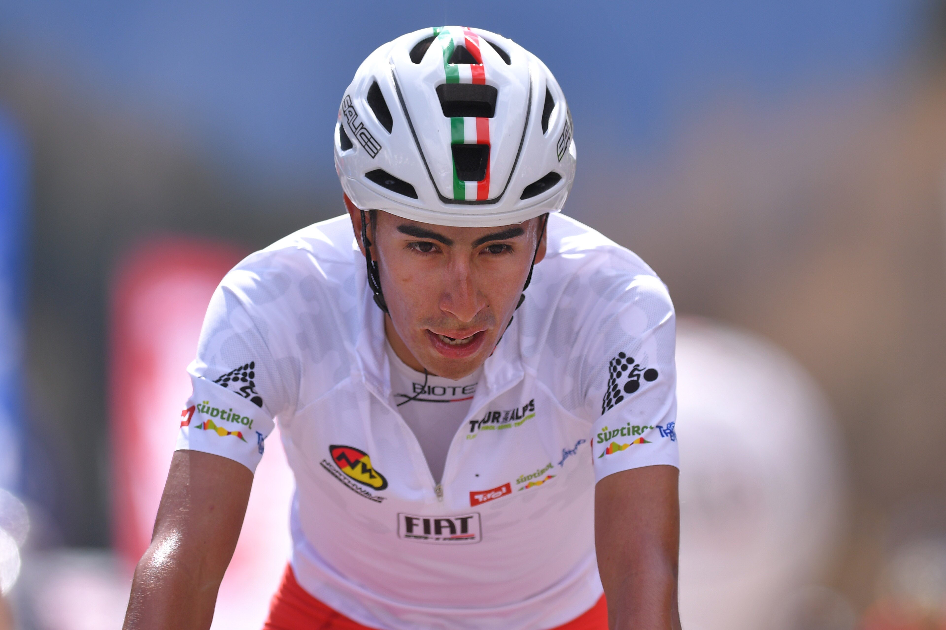 Iván Ramiro Sosa took the race lead at the Tour of the Alps in stage 2 before injuries sustained in a crash forced him to abandon the event. Photo: Tim de Waele/Getty Images