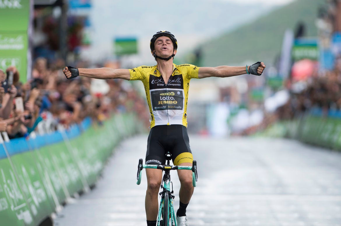 Sepp Kuss wins stage 6 of the Tour of Utah in Park City, his third stage win of the week, on his way to the overall victory. Photo: Casey B. Gibson | <a href="http://www.cbgphoto.com">www.cbgphoto.com</a>
