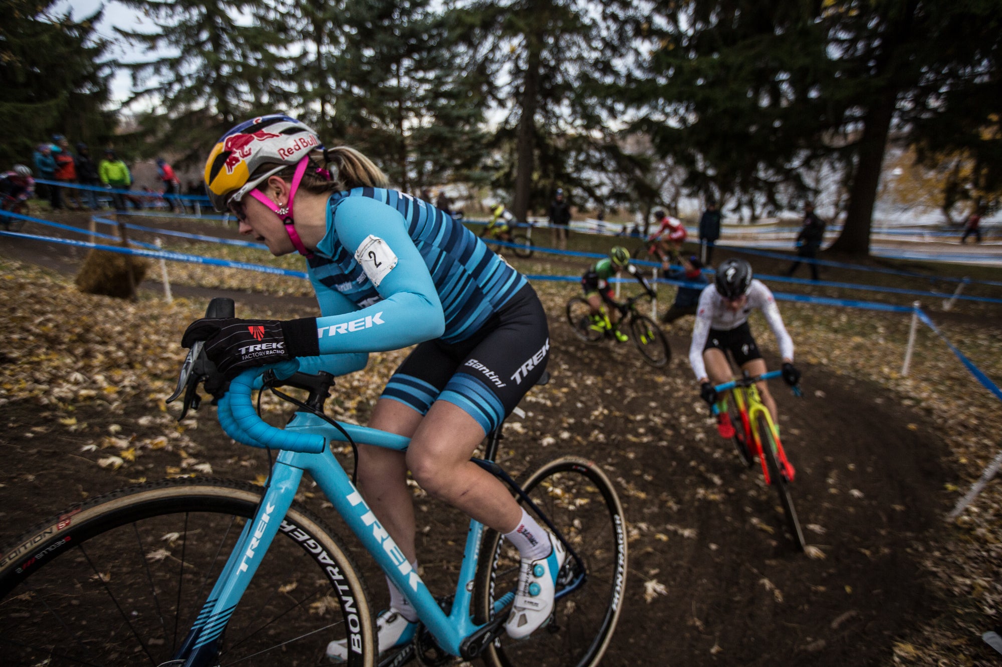 Ellen Noble (Trek Factory Racing) winds her way through the forest. Photo: Wil Matthews