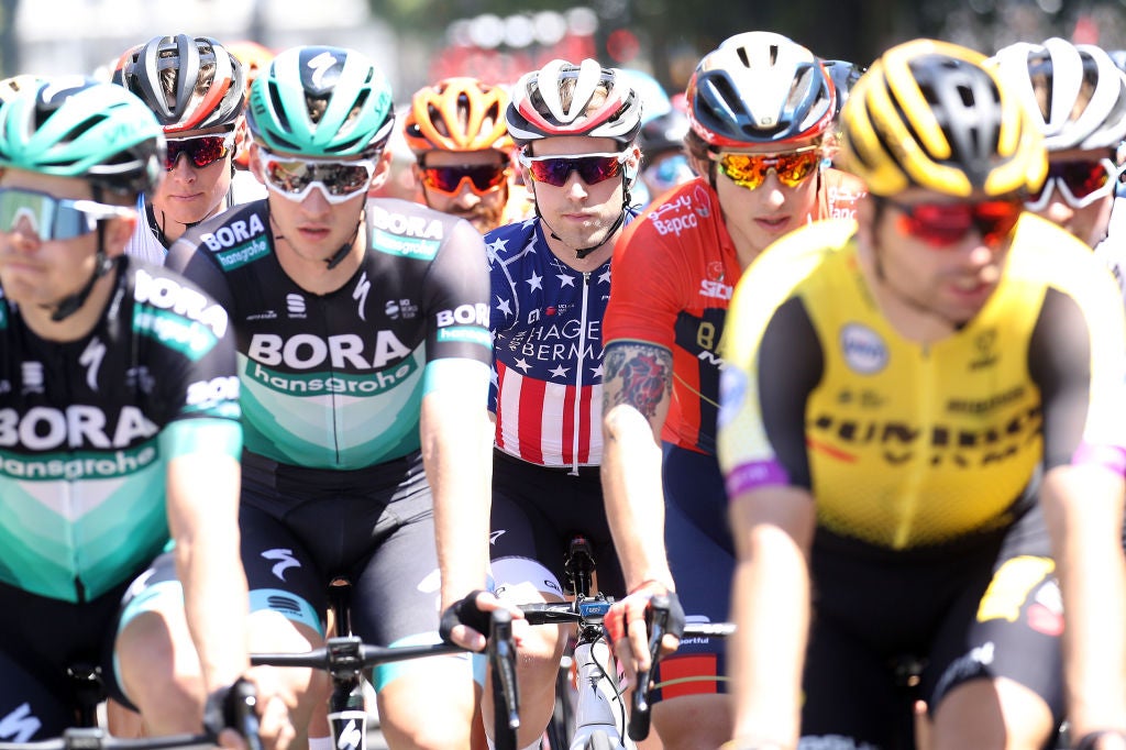 SACRAMENTO, CALIFORNIA - MAY 12: Jonny Brown of The United States and Team Hagens Berman-Axeon / during the 14th Amgen Tour of California 2019, Stage 1 a 143km stage from Sacramento to Sacramento / #AmgenTOC / @AmgenTOC / on May 12, 2019 in Sacramento, California. (Photo by Chris Graythen/Getty Images)