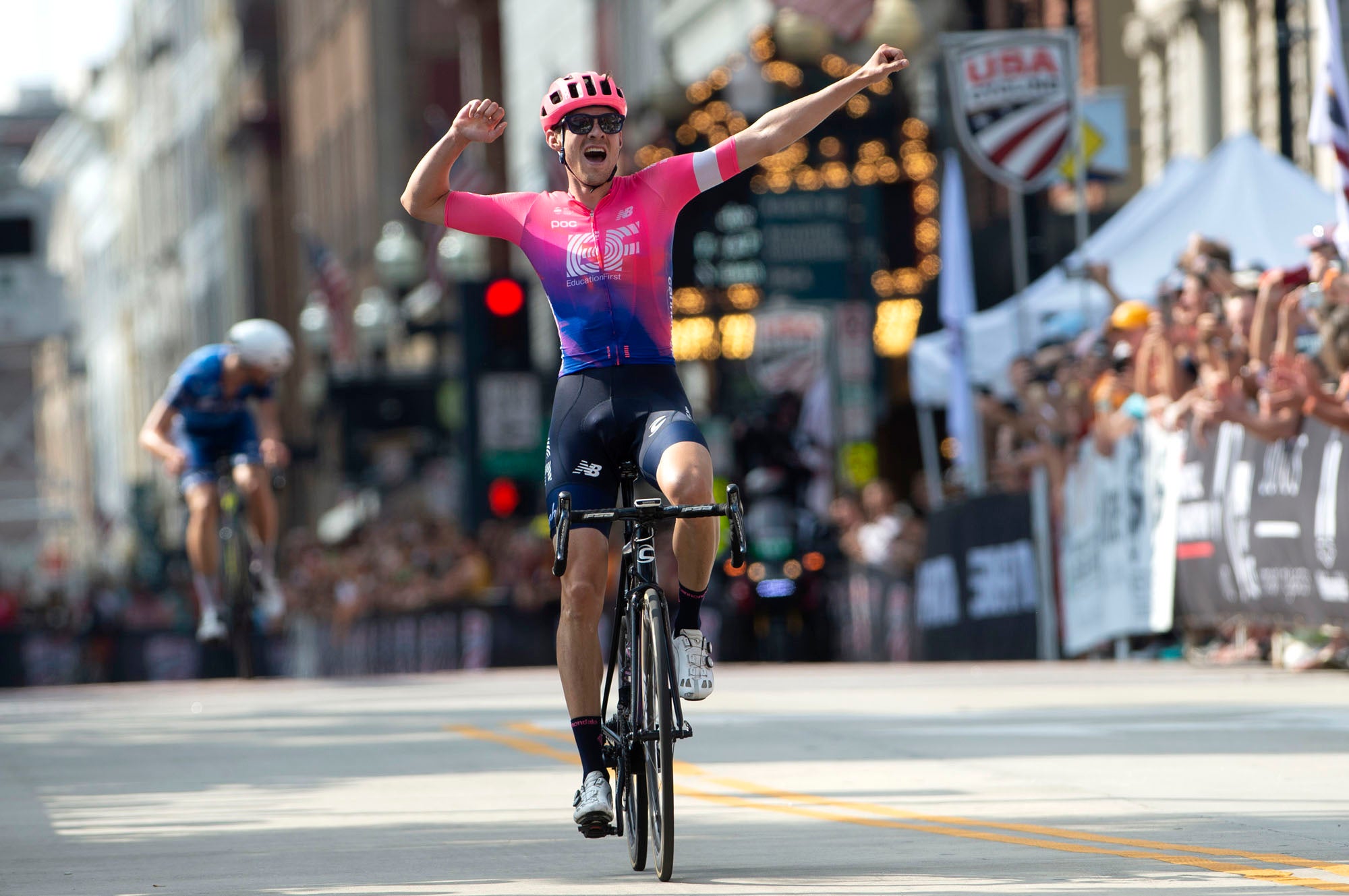 Alex Howes celebrated his national championship win in a race that had eluded him for years. Photo: Casey B. Gibson | <a href="http://www.cbgphoto.com">www.cbgphoto.com</a>