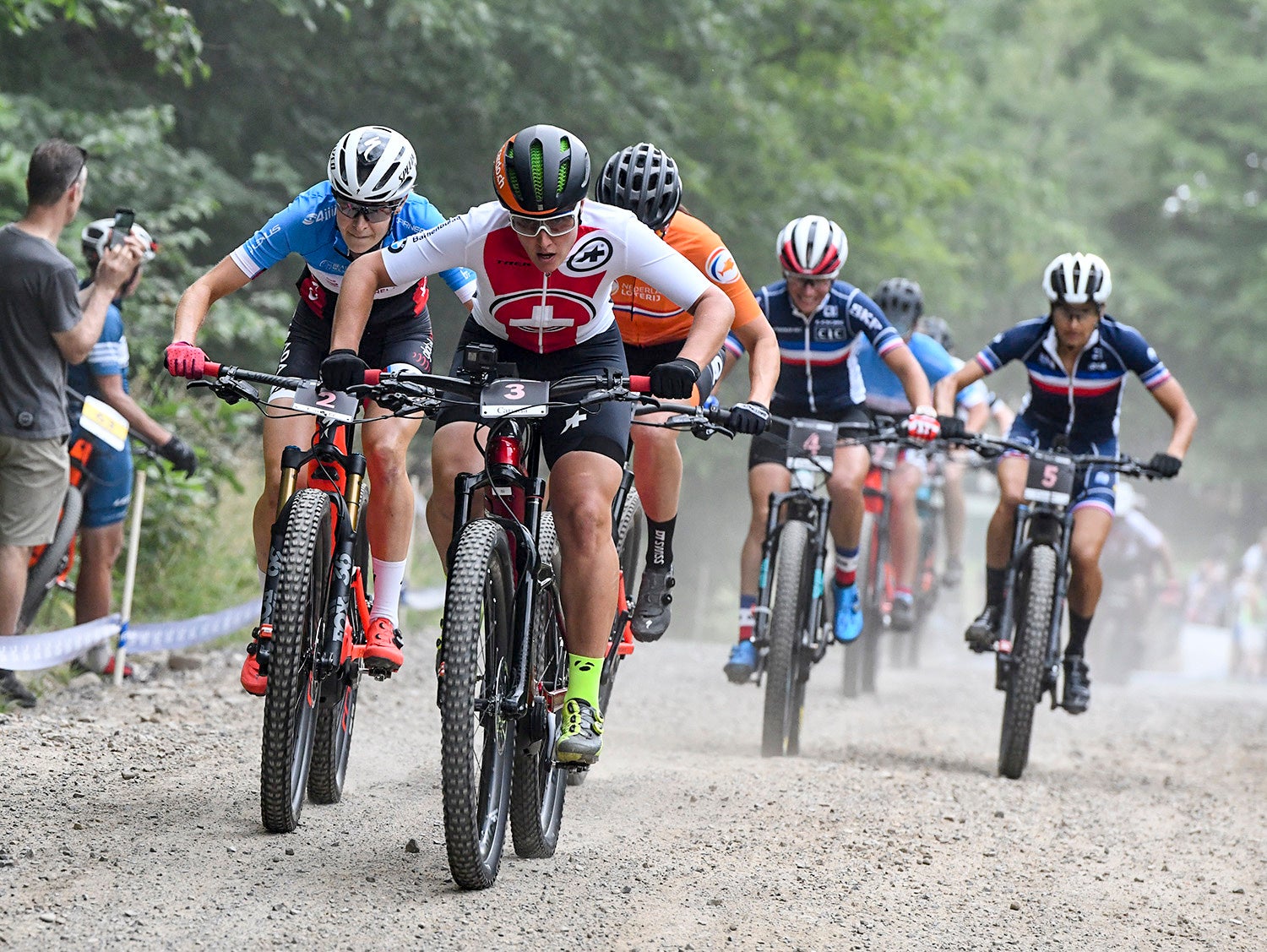 Nathalie Schneitter (Switzerland) leading. Photo: Rob Jones