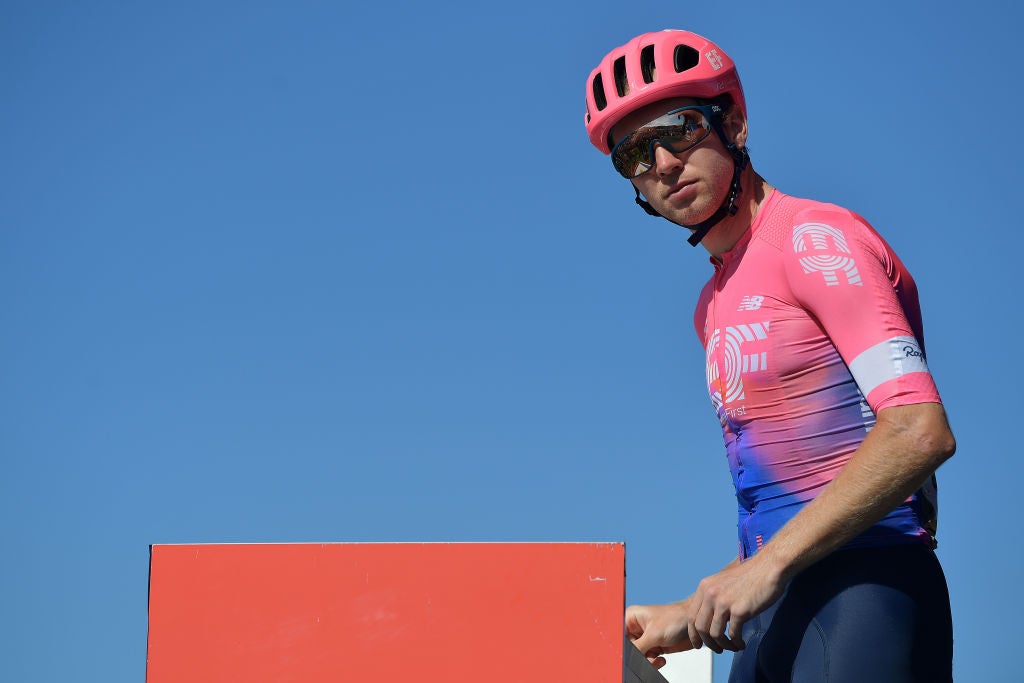OVIEDO, SPAIN - SEPTEMBER 07: Start / Logan Owen of The United States and Team EF Education First / San Vicente de la Barquera Village / during the 74th Tour of Spain 2019, Stage 14 a 188km stage from San Vicente de la Barquera to Oviedo / #LaVuelta19 / @lavuelta / on September 07, 2019 in Oviedo, Spain. (Photo by Justin Setterfield/Getty Images)
