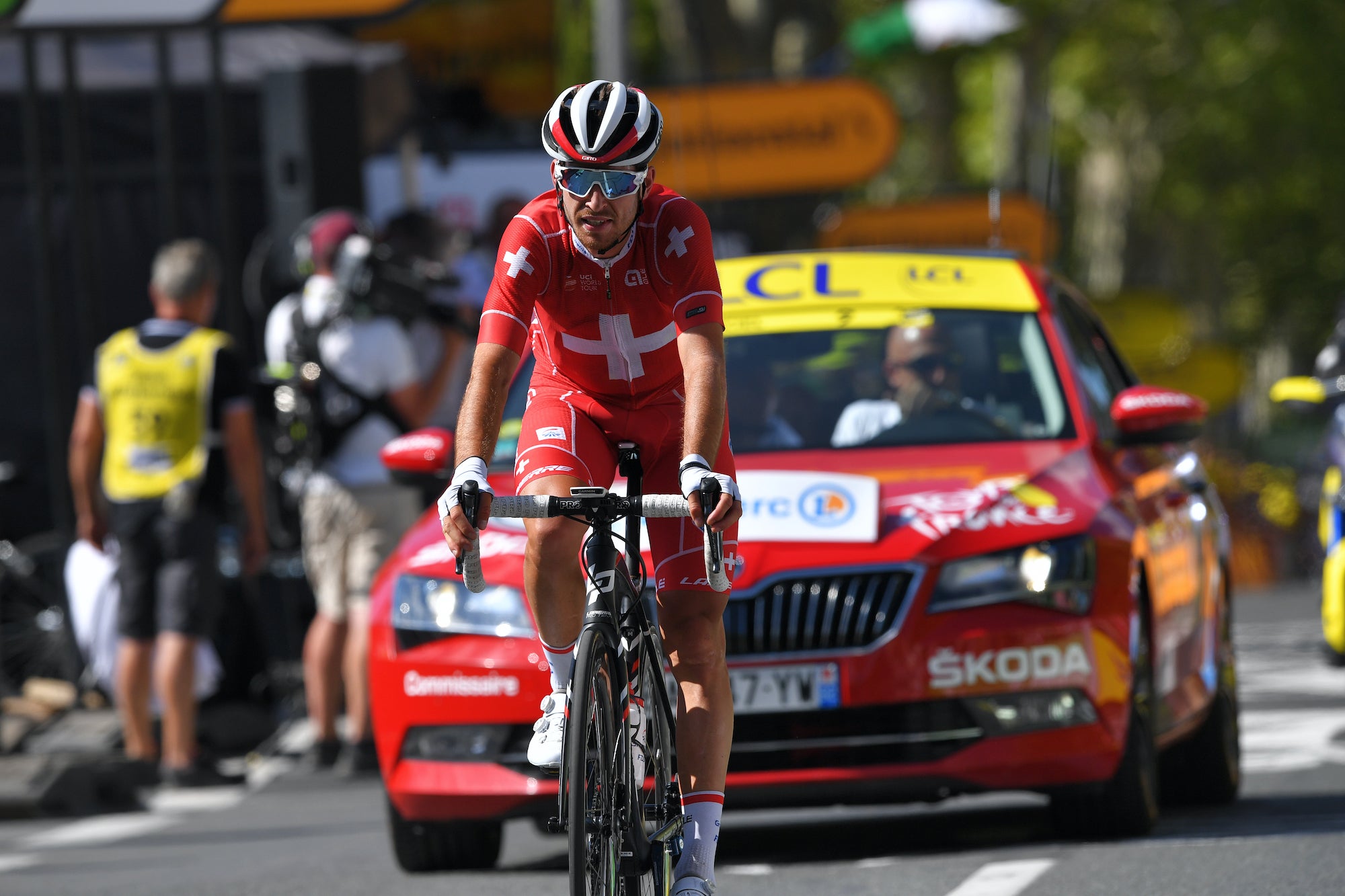 ALBI, FRANCE - JULY 15: Arrival / Sebastien Reichenbach of Switzerland and Team Groupama-FDJ / during the 106th Tour de France 2019, Stage 10 a 217,5km stage from Saint-Flour to Albi / TDF / #TDF2019 / @LeTour / on July 15, 2019 in Albi, France. (Photo by Tim de Waele/Getty Images)