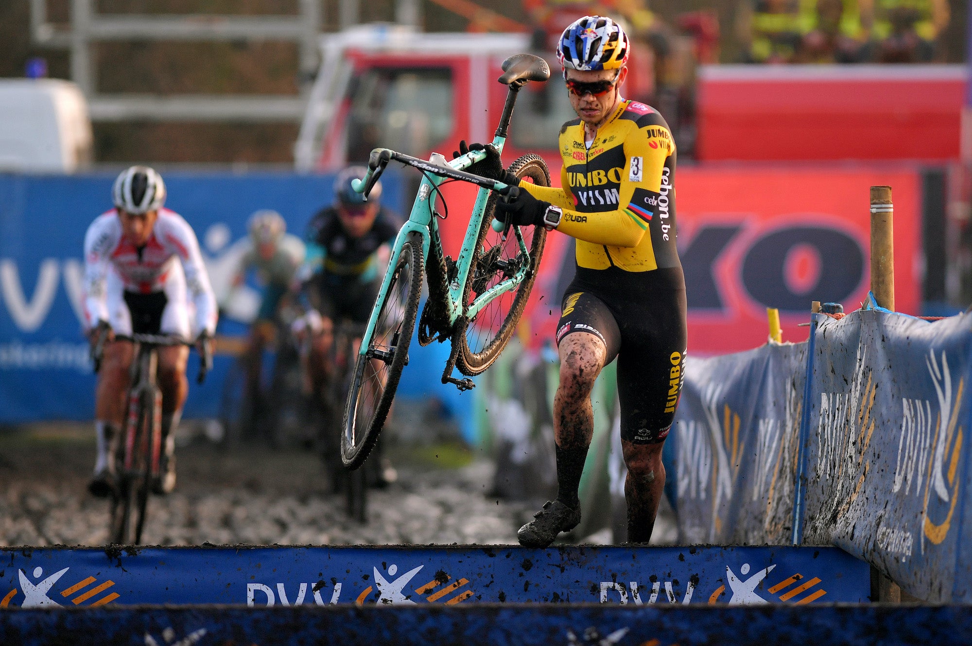 LOENHOUT, BELGIUM - DECEMBER 27: Wout Van Aert of Belgium and Team Jumbo-Visma / Mud / during the 36th Loenhout Azencross 2019 / @DVVtrofee / #DVVTrofee / on December 27, 2019 in Loenhout, Belgium. (Photo by Luc Claessen/Getty Images)