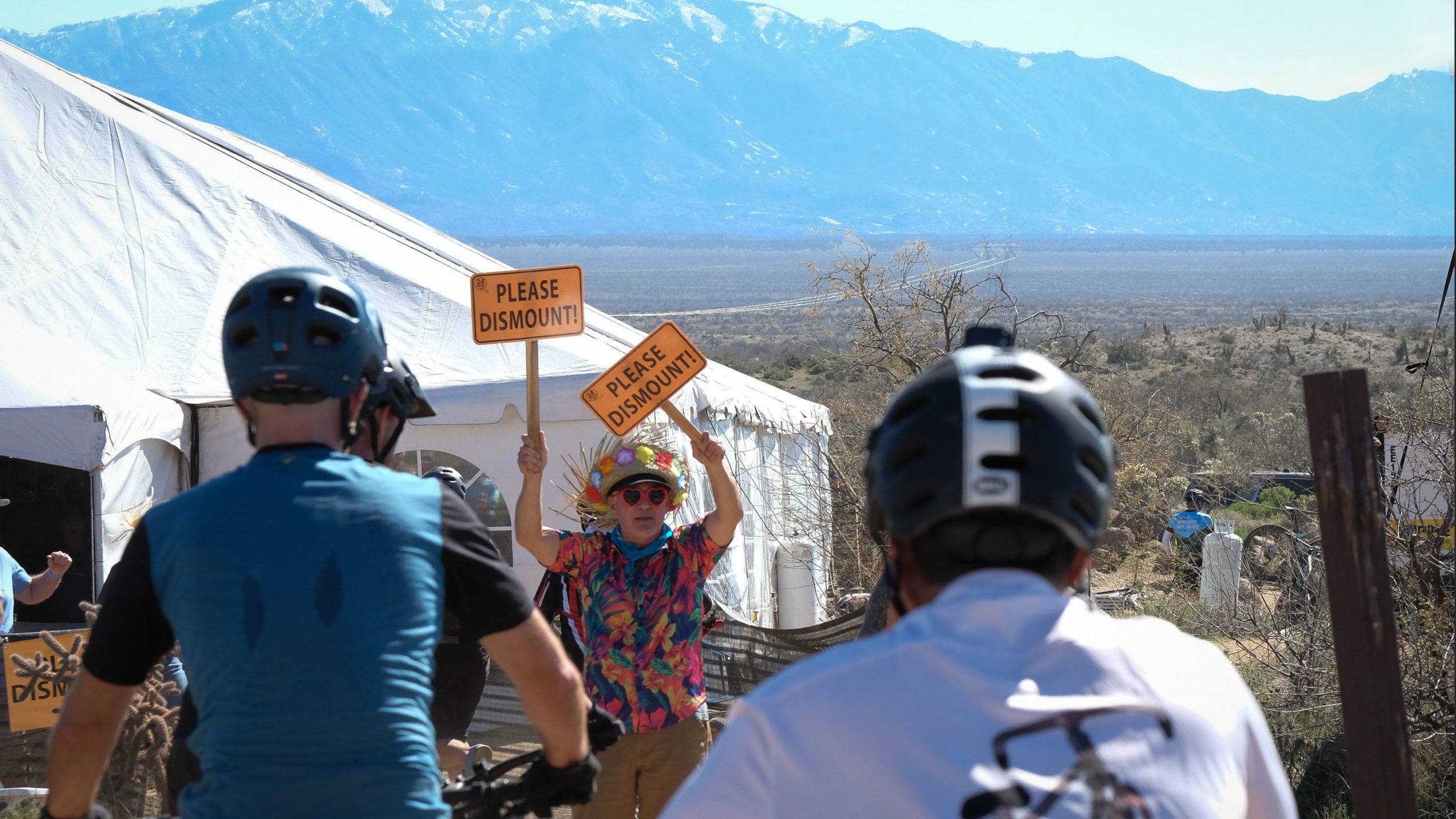 The Epic Rides organization had all the bases covered as usual. Riders approach the exchange tent. Photo: Dave McElwaine