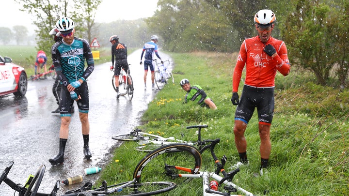 Quentin Pacher and Svein Tuft at the 2019 Tour of Yorkshire.