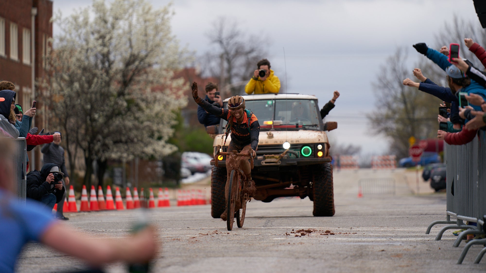 Hanna Finchamp crossed the finish line as the overall women's winner in her first gravel race with a time of 7:49. Photo: Wil Matthews