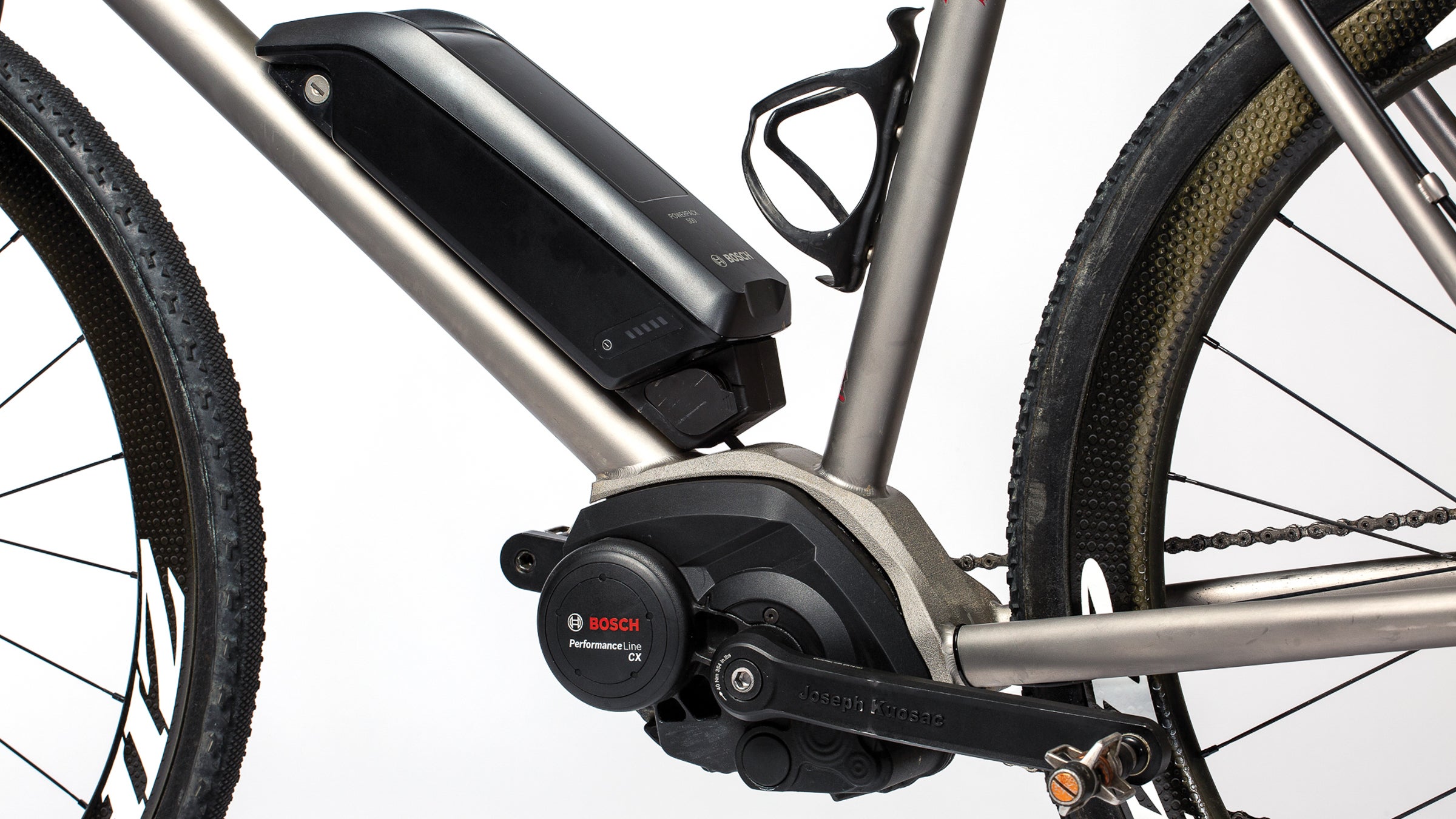 Close-up of Bosch Performance Line motor on a bike