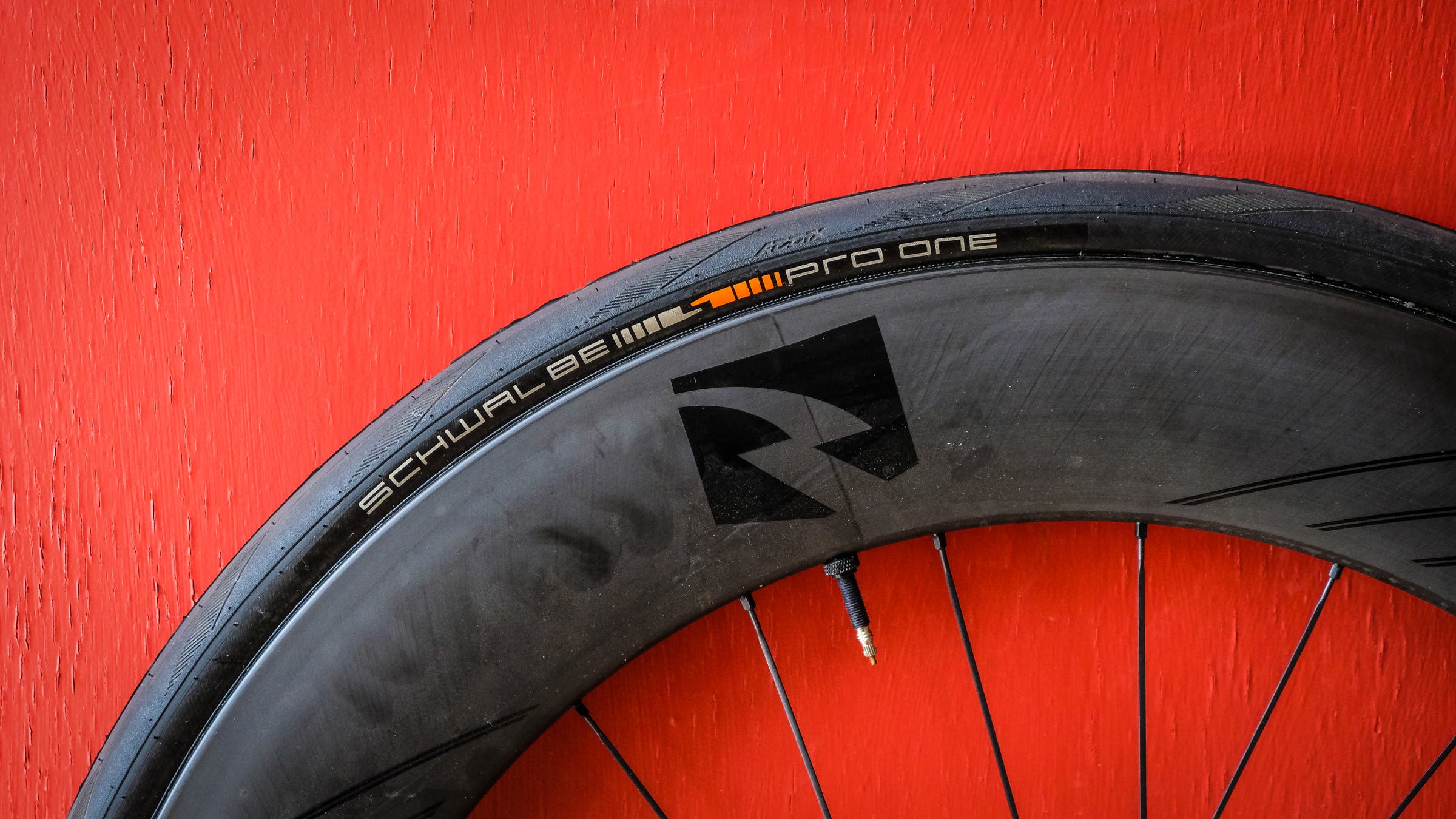 Detail of a Schwalbe tire on a Specialized rim