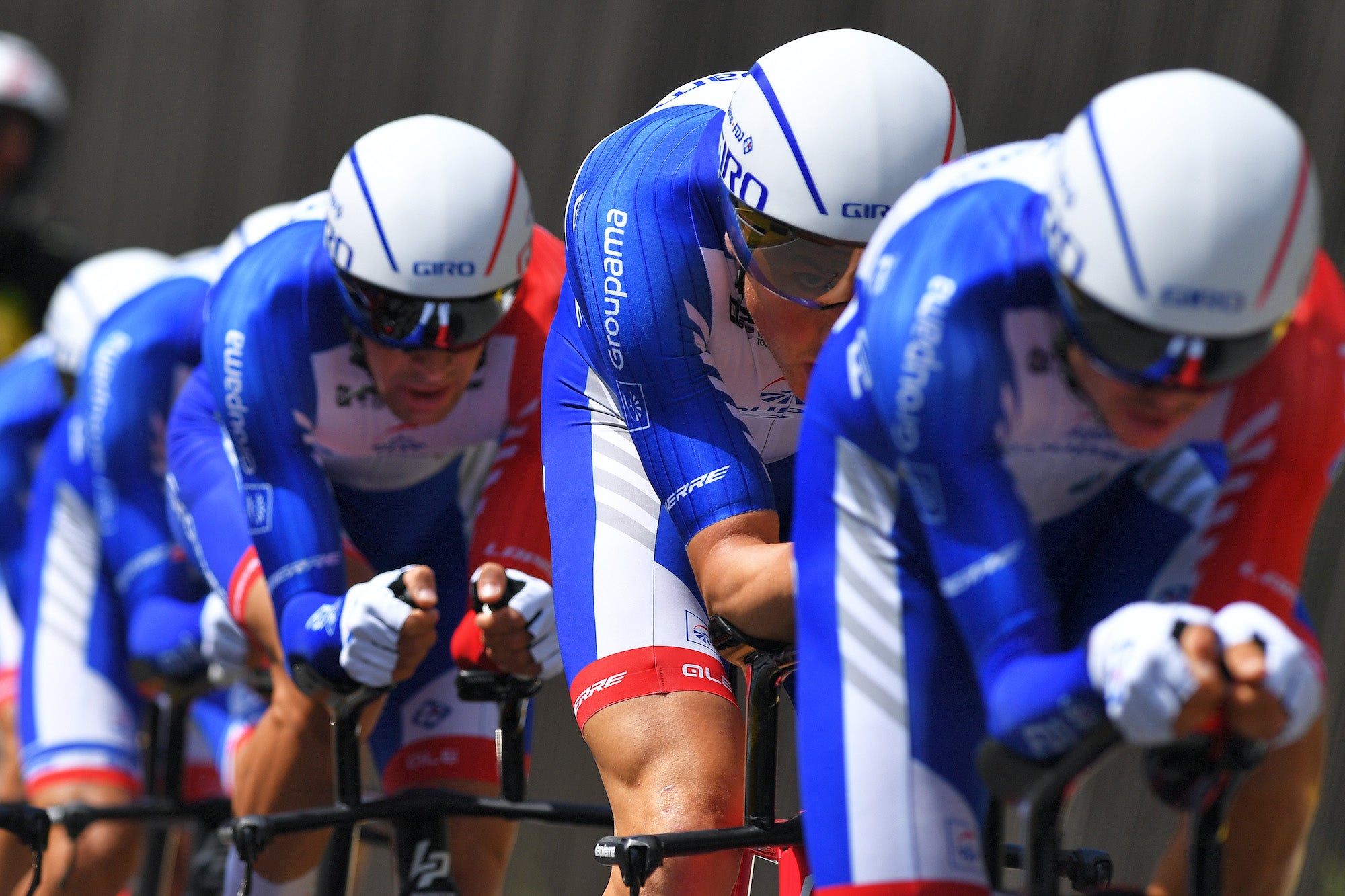 BRUSSELS, BELGIUM - JULY 07: Stefan K√ºng of Switzerland and Team Groupama-FDJ / during the 106th Tour de France 2019, Stage 2 a 27,6 Team Time Trial stage from Bruxelles Palais Royal to Brussel Atomium / TTT / TDF / #TDF2019 / @LeTour / on July 07, 2019 in Brussels, Belgium. (Photo by Tim de Waele/Getty Images)
