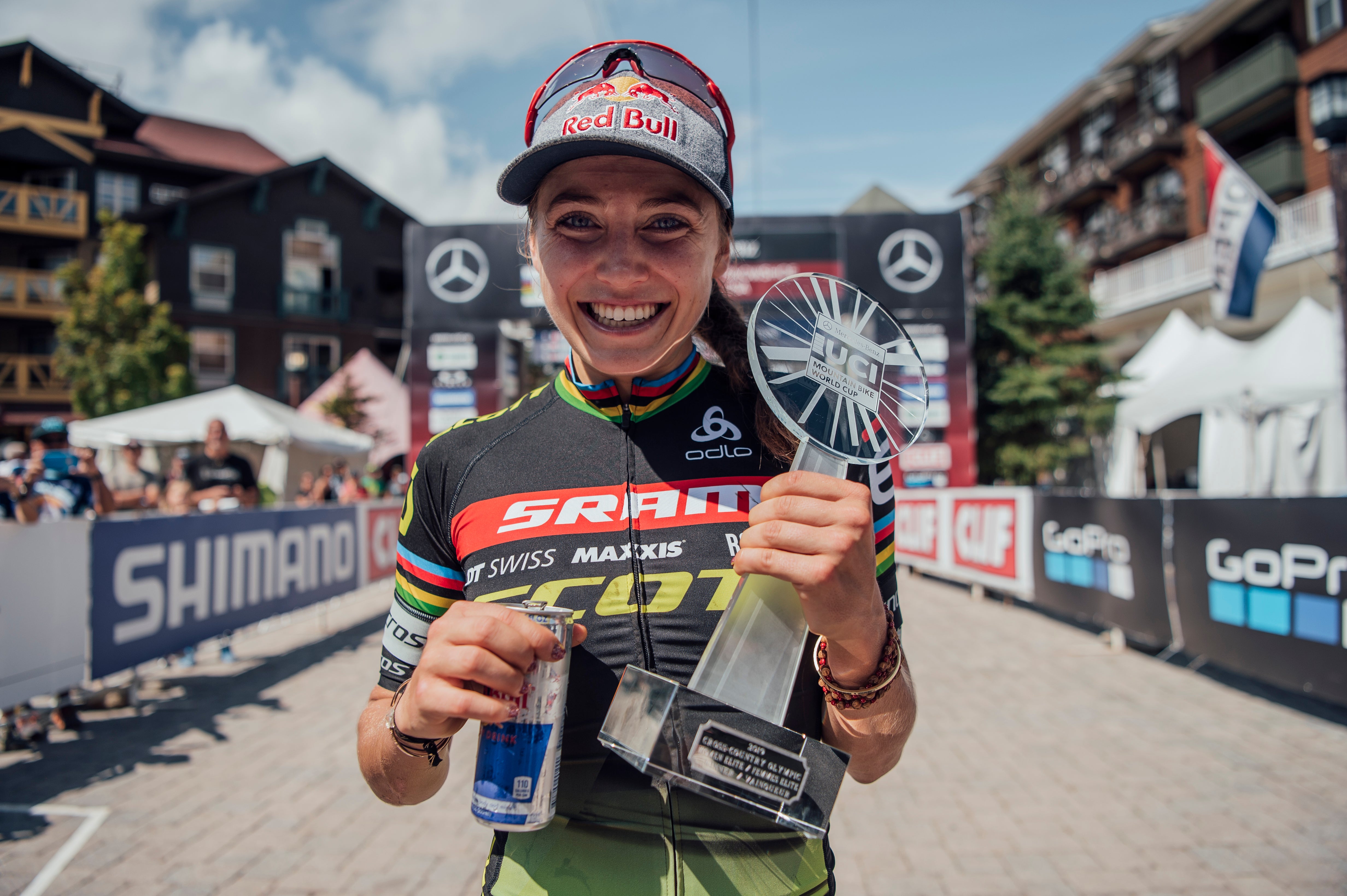 Kate Courtney poses for a portrait at the UCI XCO World Cup in Snowshoe, USA on September 8, 2019 // Bartek Wolinski/Red Bull Content Pool // AP-21GXH69TW2111 // Usage for editorial use only //