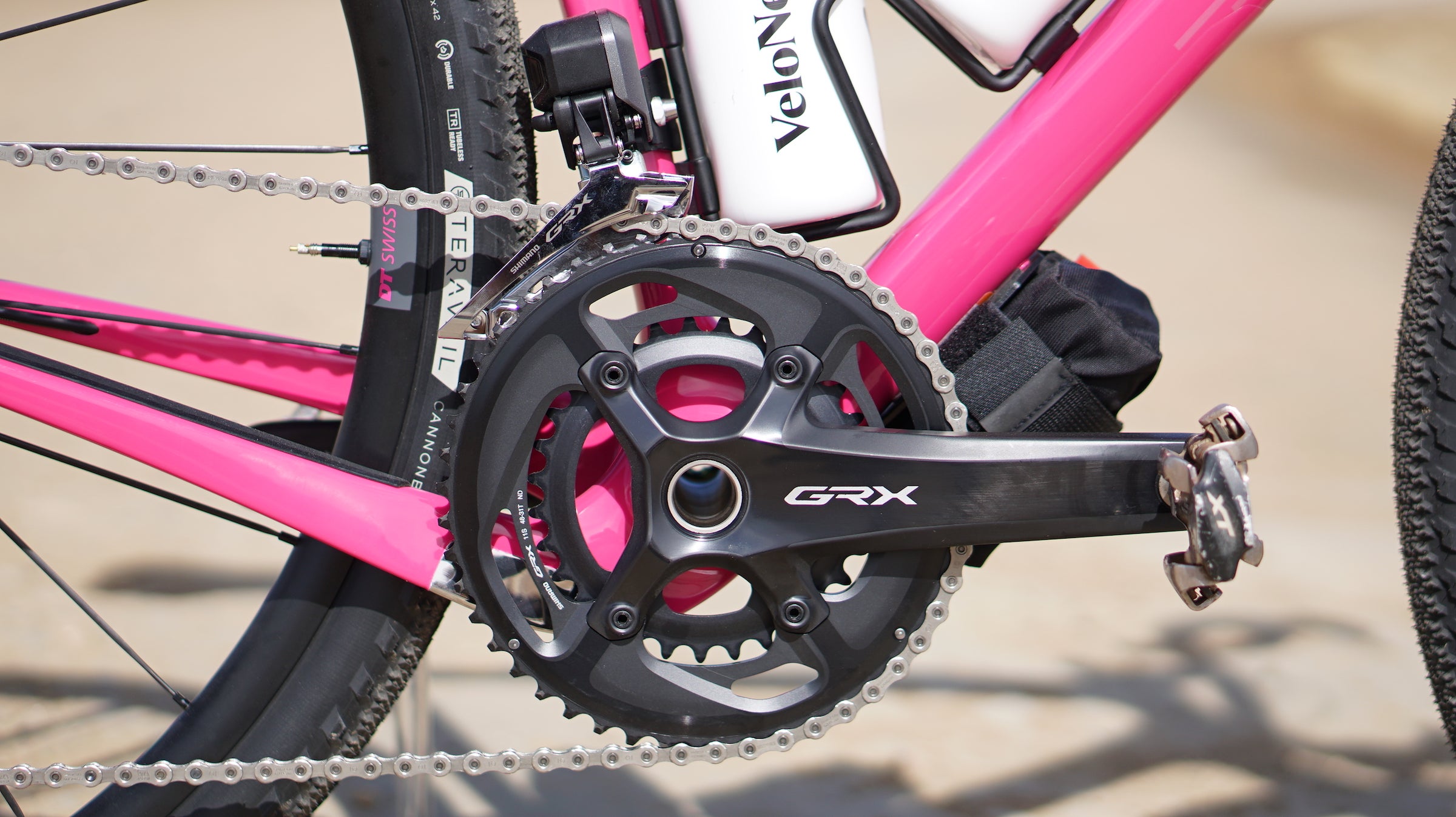 The GRX Di2 shifts smoothly in all conditions. 