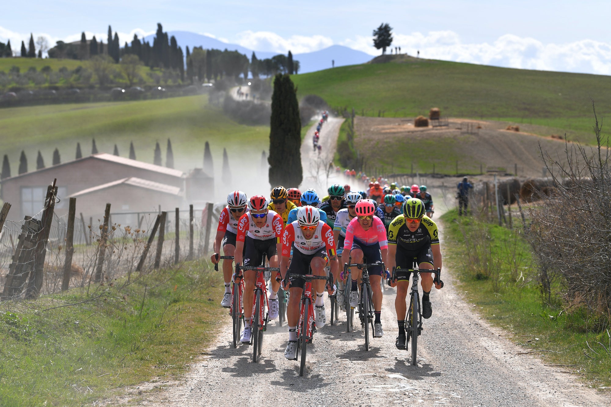 Dust, climbs and stunning scenery make Strade Bianche the monument that never was. Photo: