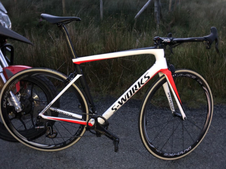 Mc Laughlin's stripped-back Everesting bike. Photo: Ronan Mc Laughlin / Strava