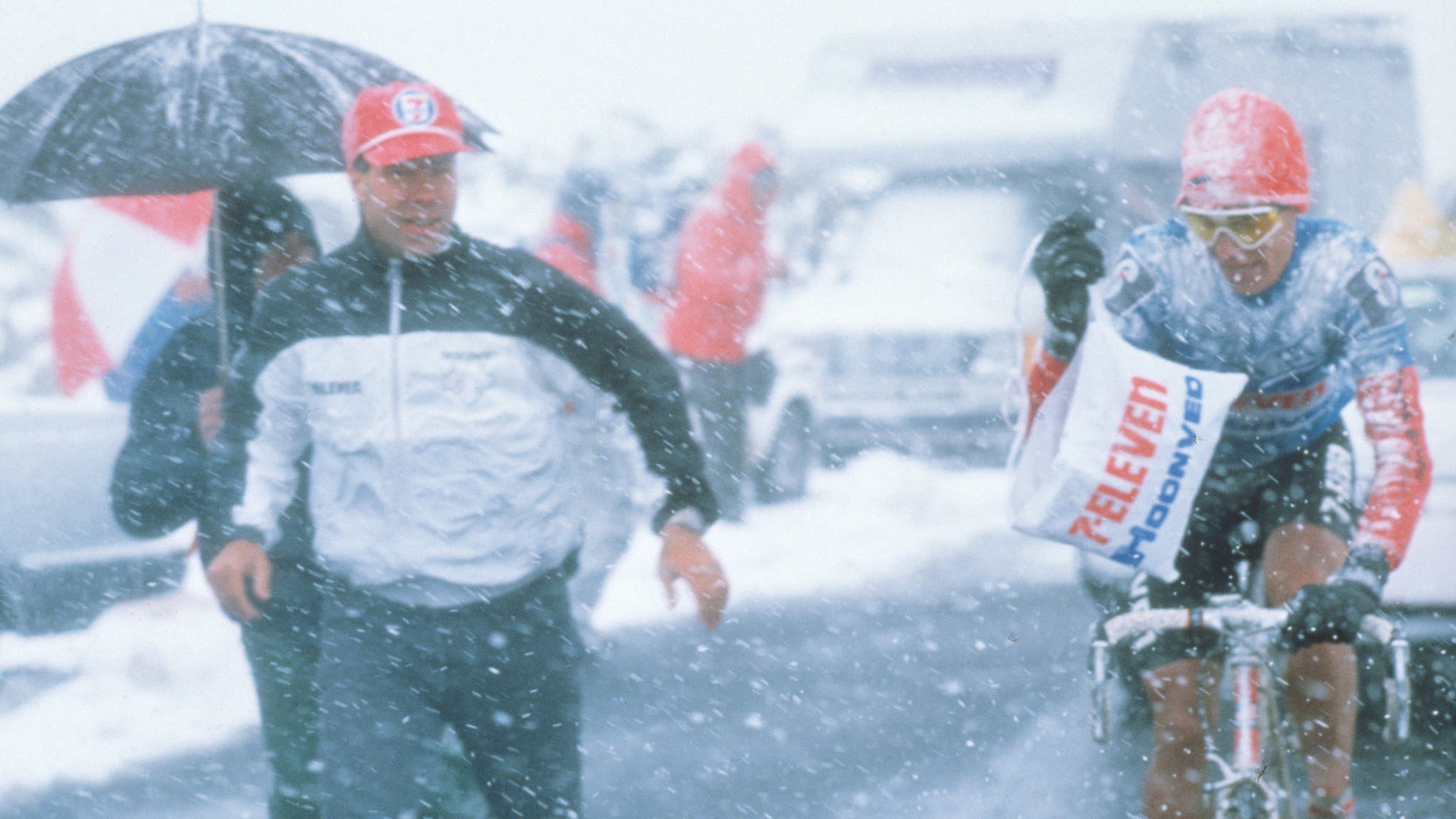 Kiefel captured Andy Hampsten on the Gavia Pass during the 1988 Giro d'Italia.