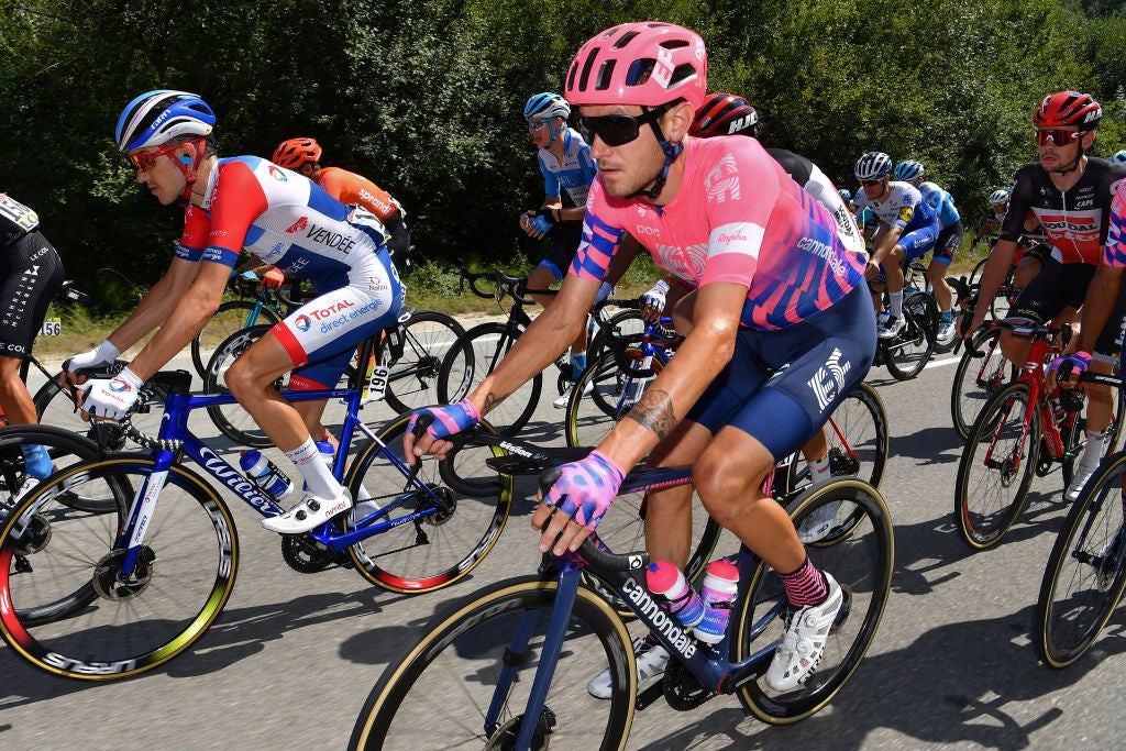 CHARTREUSE, FRANCE - AUGUST 13: Tejay Van Garderen of The United States and Team EF Education First / Peloton / during the 72nd Criterium du Dauphine 2020, Stage 2 a 135km stage from Vienne to Col de Porte-Chartreuse 1316m / @dauphine / #Dauphiné / on August 13, 2020 in Chartreuse, France. (Photo by Justin Setterfield/Getty Images)