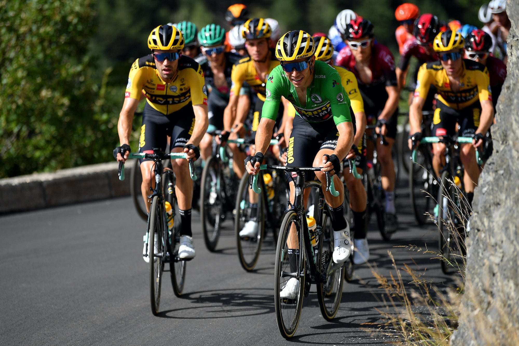 Van Aert and Dumoulin leading Jumbo Visma at the Dauphiné. (Photo by Justin Setterfield/Getty Images)