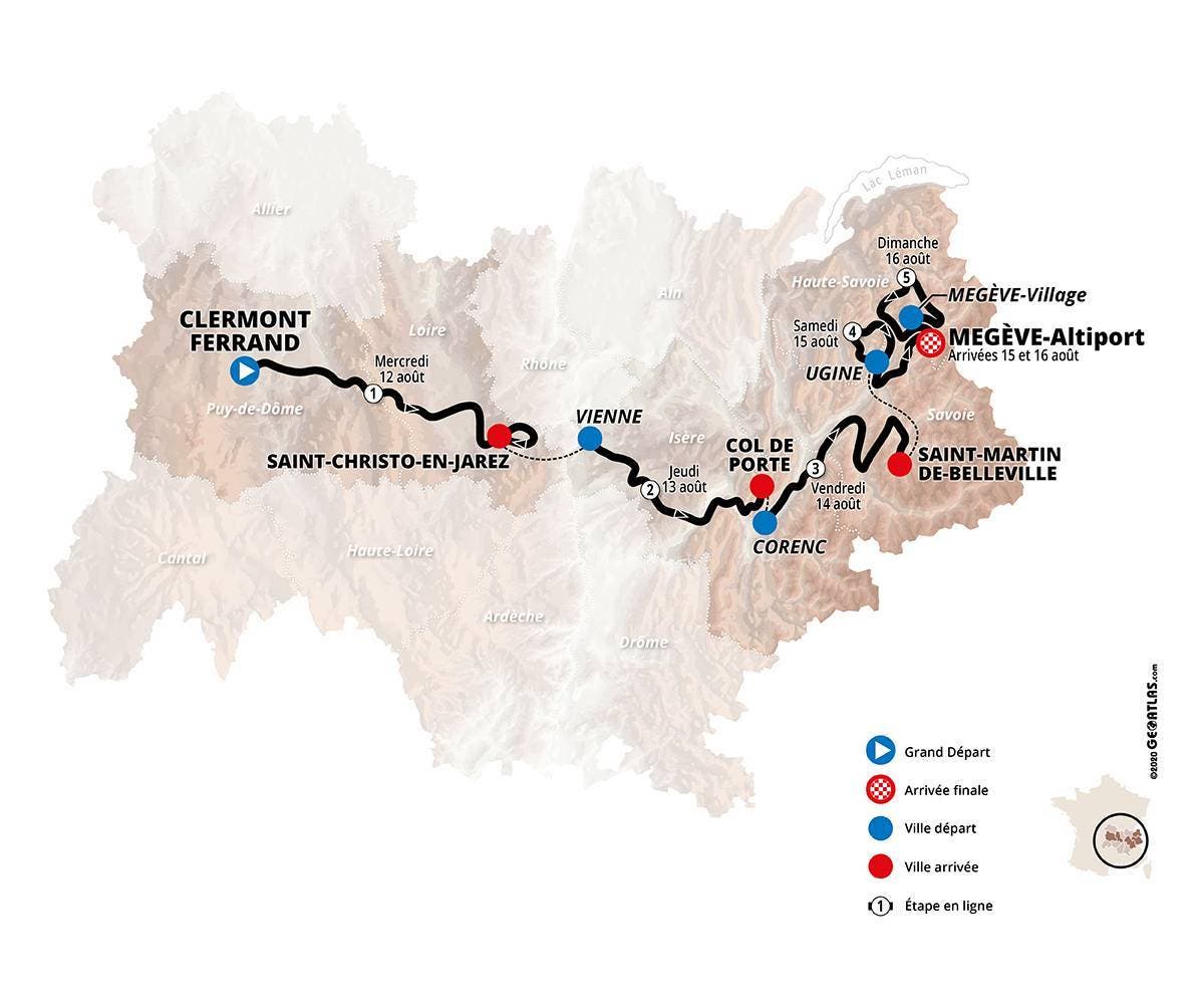 This year's Dauphiné rolls from the Massif Central to a series of stages in the northern Alps. Image: Critérium du Dauphiné