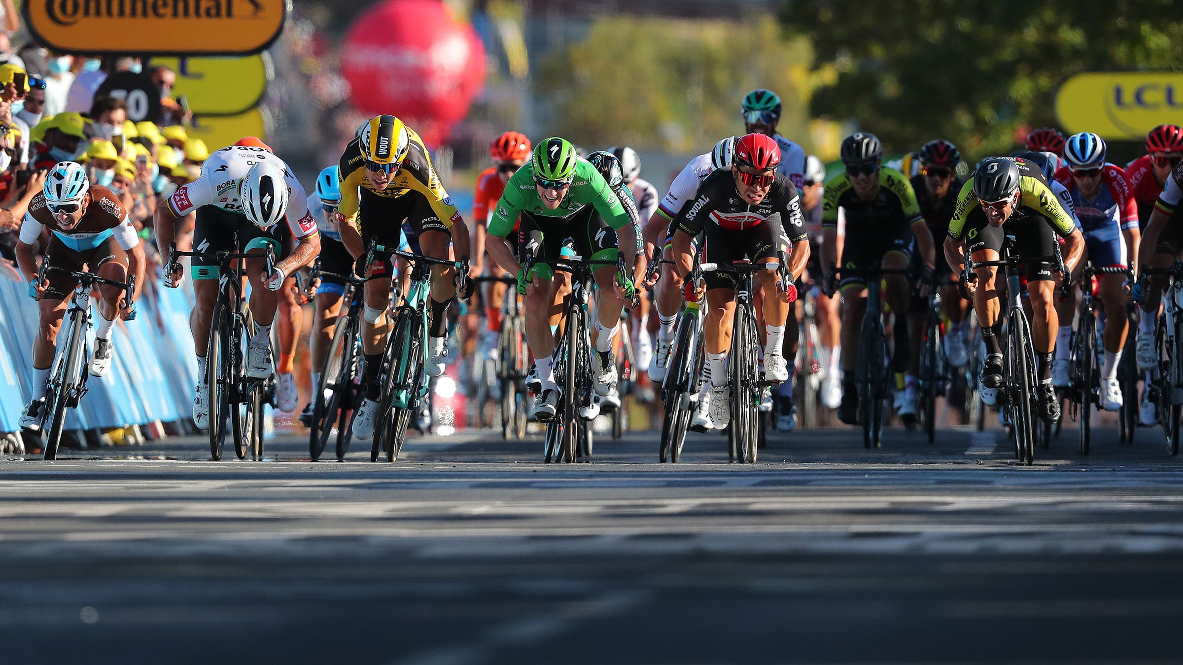 Peter Sagan shouldered Wout van Aert in stage 11 of the 2020 Tour de France