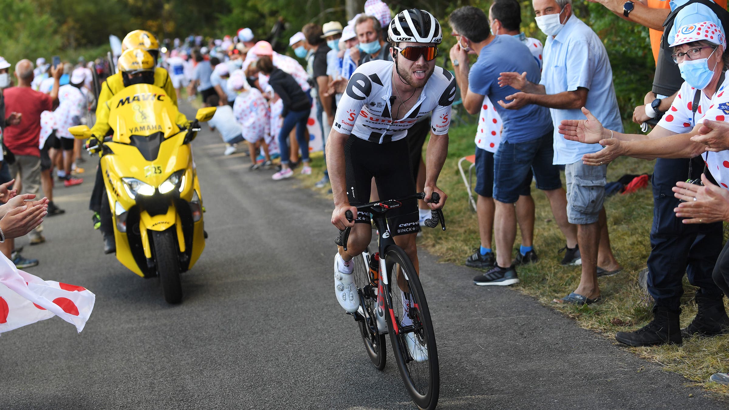 Marc Hirschi (Sunweb) soloed for the win on stage 12 of the 2020 Tour de France