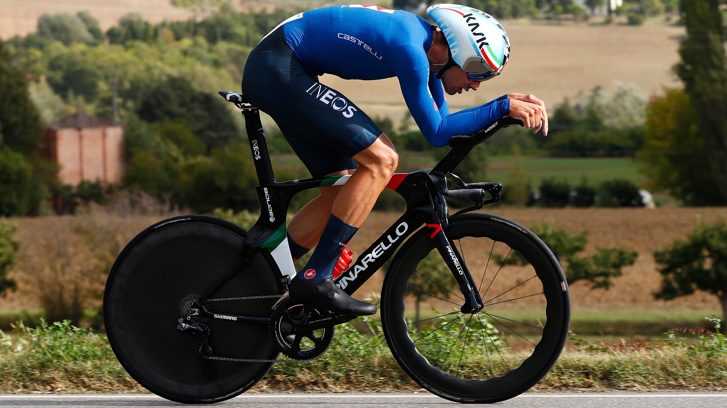 Filippo Ganna won the 2020 UCI world road championships individual time trial.
