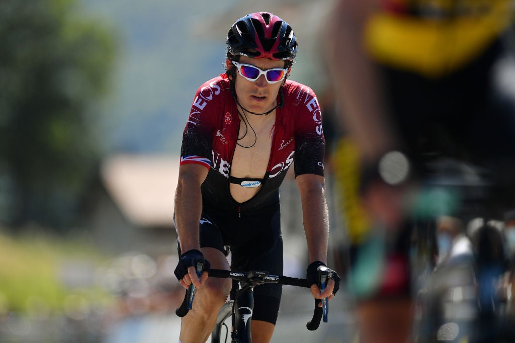 SAINT-VULBAS, FRANCE - AUGUST 08: Arrival / Geraint Thomas of The United Kingdom and Team INEOS / during the 32nd Tour de L'Ain 2020, Stage 2 a 141km stage from Lagnieu to Lélex Monts-Jura 896m / @tourdelain / #TOURDELAIN / #TDA / on August 08, 2020 in Saint-Vulbas, France. (Photo by Justin Setterfield/Getty Images)