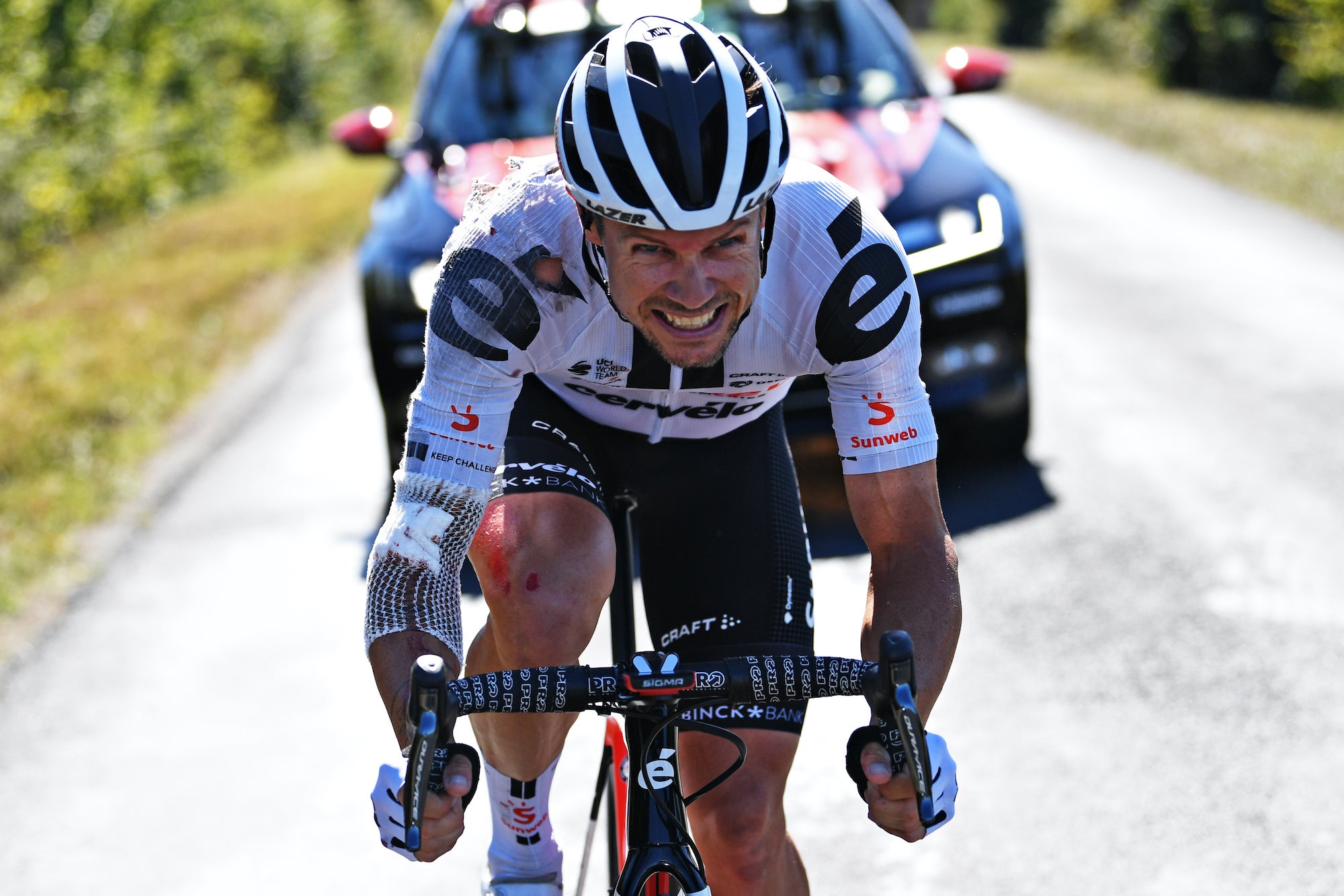 Nicholas Roche was one of many to crash in stage 10 of the Tour.
