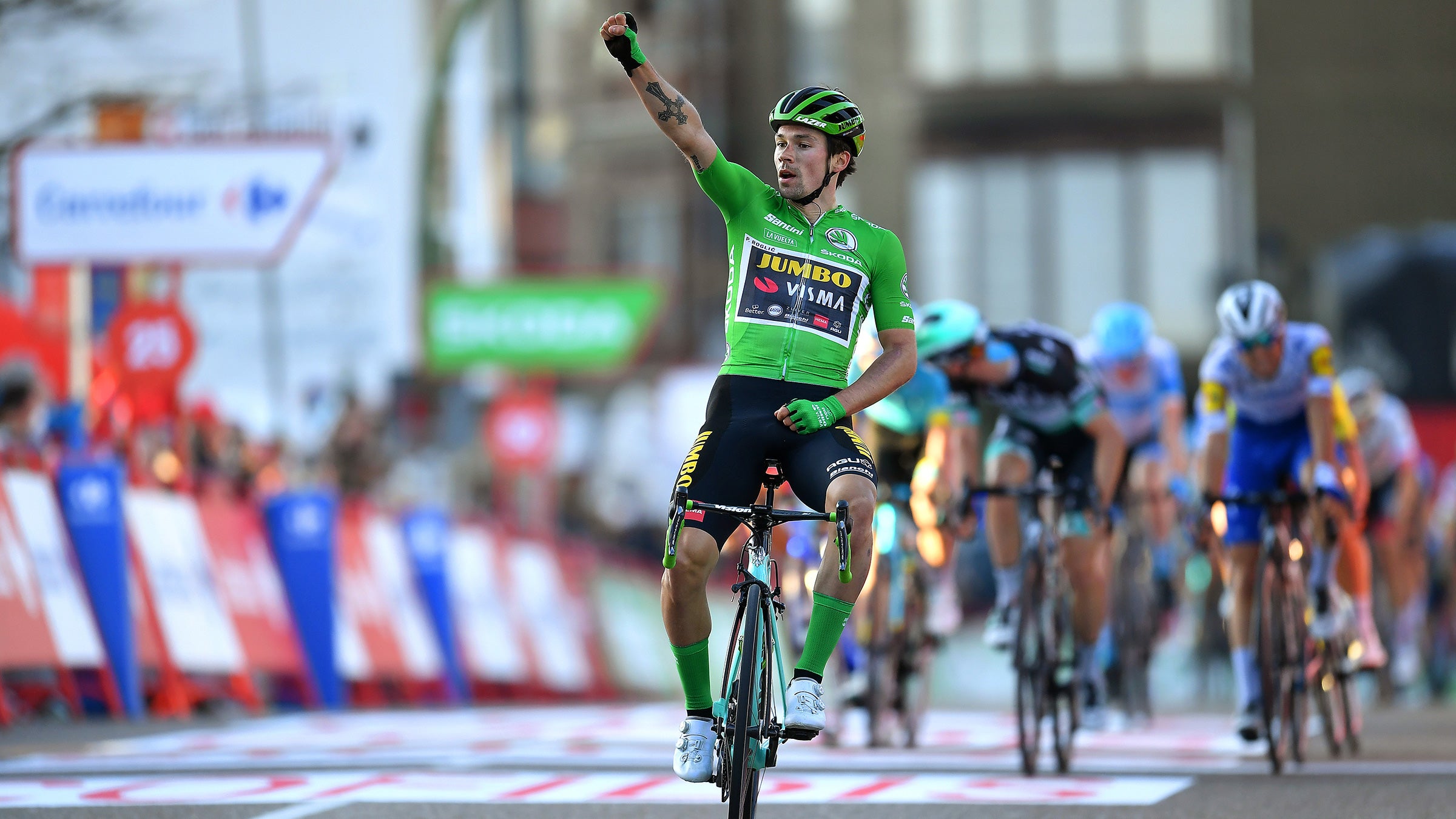 Primoz Roglic won stage 10 of the 2020 Vuelta a España.
