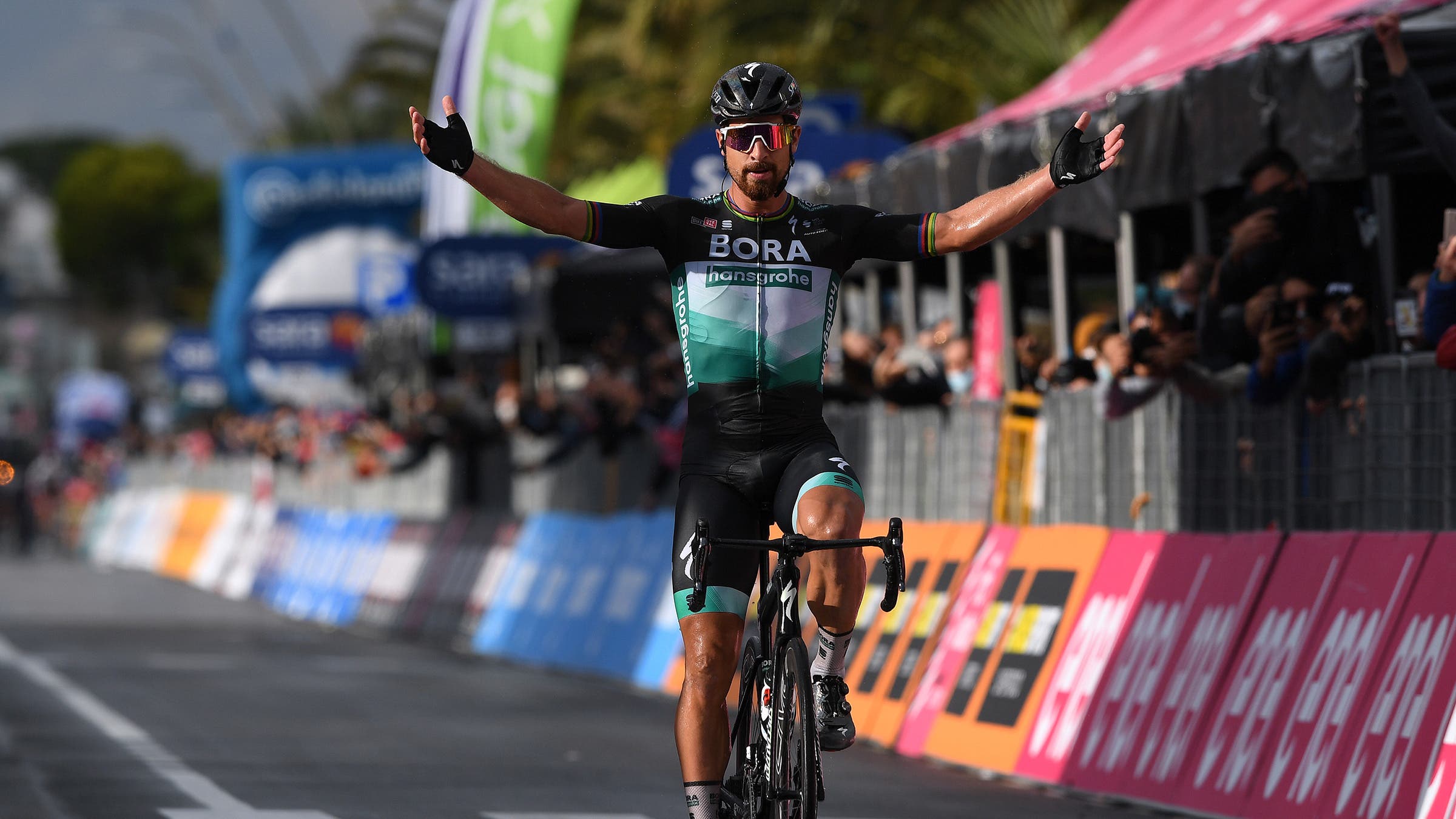 Peter Sagan soloed to victory on stage 10 of the 2020 Giro d'Italia