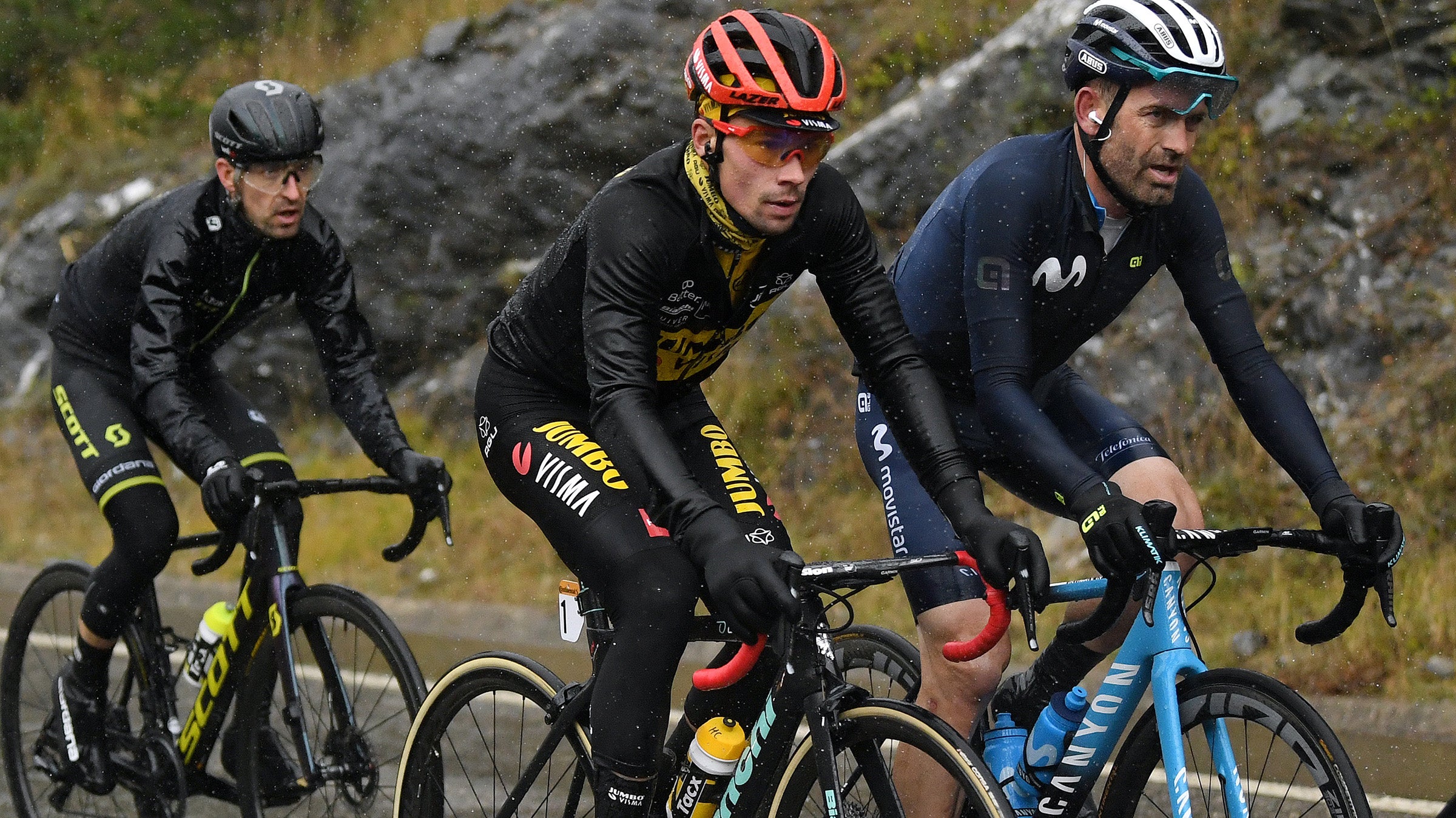 Difficulties with a rain jacket put Primož Roglić on the back foot when the race was in full flight down a rainy mountain.
