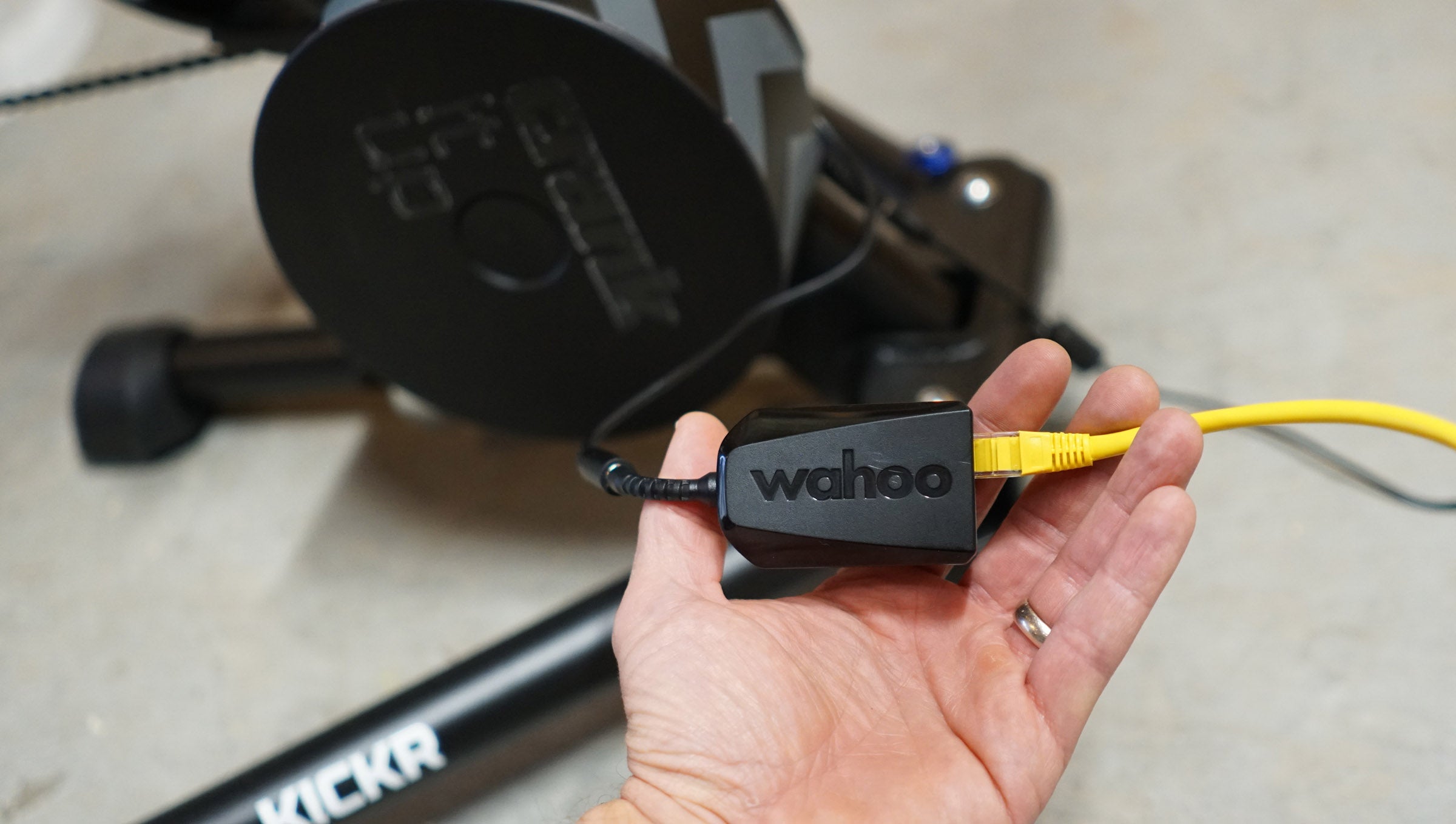 The Wahoo Kickr Direct Connect lets you plug the current generation Kickr directly into a router or a computer to eliminate potential data drops.