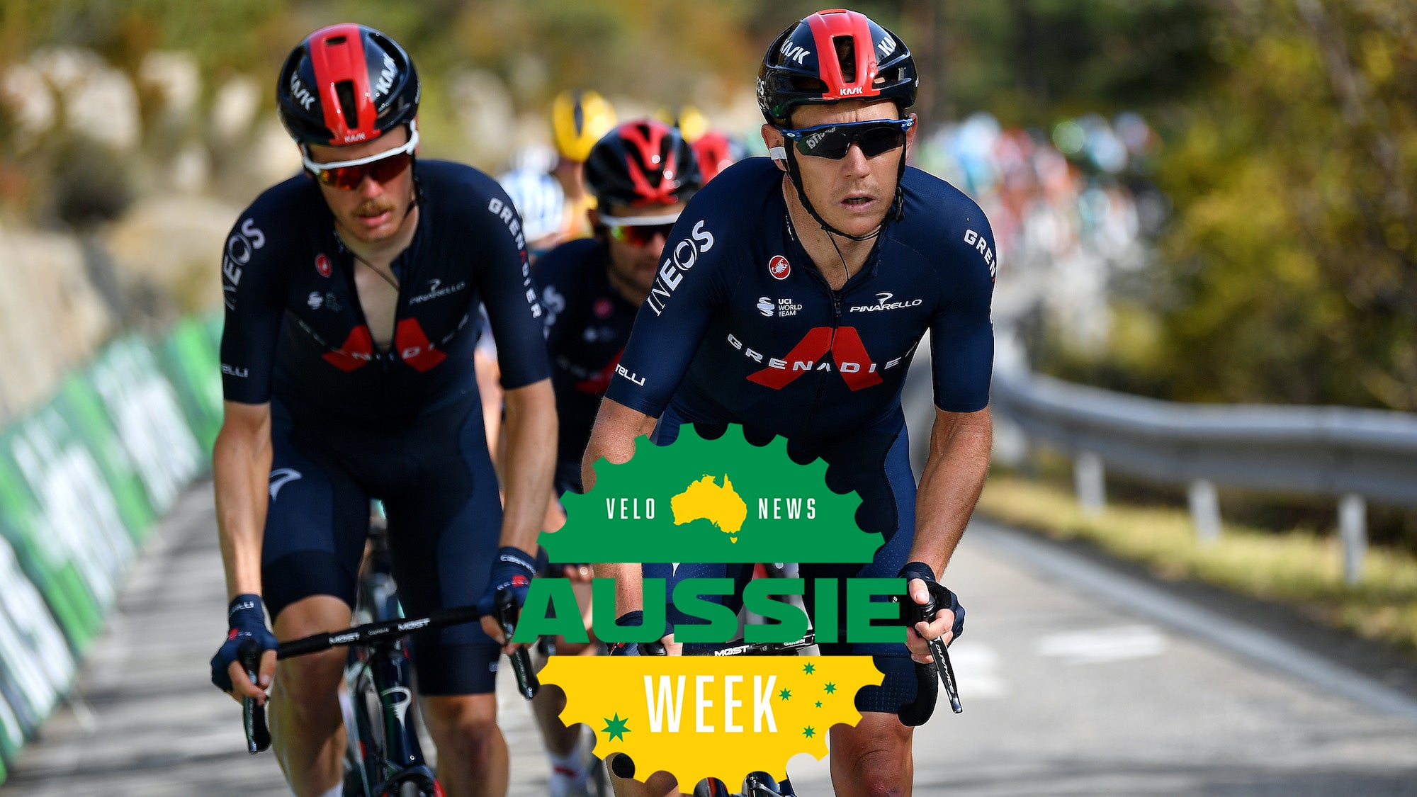 SABIÑANIGO, SPAIN - OCTOBER 24: Dylan Van Baarle of The Netherlands and Team INEOS - Grenadiers / Cameron Wurf of Australia and Team INEOS - Grenadiers / during the 75th Tour of Spain 2020, Stage 5 a 184,4km Huesca to Sabiñánigo 835m / @lavuelta / #LaVuelta20 / La Vuelta / on October 24, 2020 in Sabiñánigo, Spain. (Photo by Justin Setterfield/Getty Images)