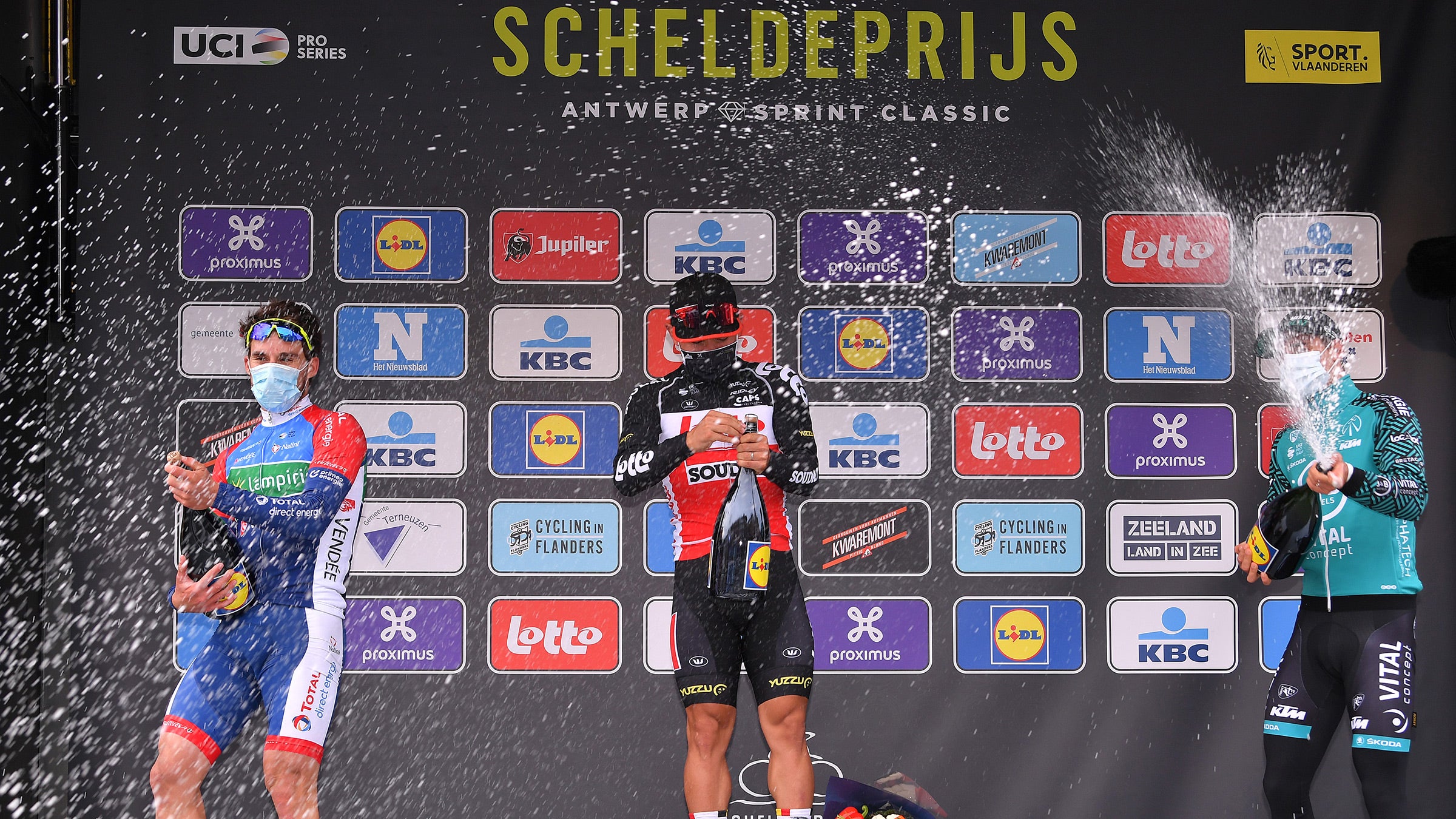 2020 Scheldeprijs podium.