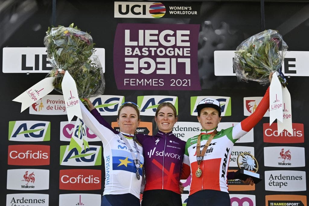 After a spring of trying, Demi Vollering reached the top step of the podium in Liège