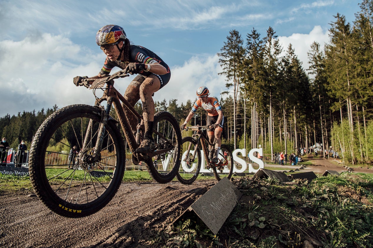 Courtney on the short track in Nove Mesto na Morave, Czech Republic.